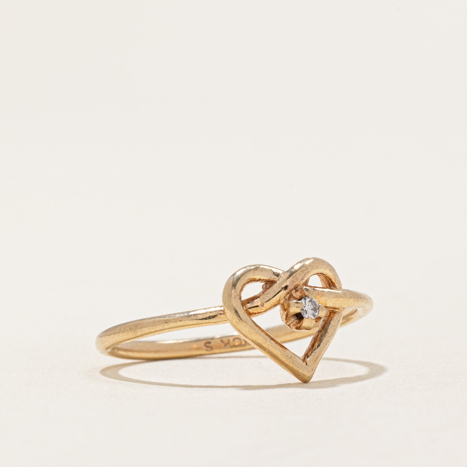 0.01ct Single Stone Diamond Heart Ring - Size 4.5 | Elegant Valentine's Day Gift for Her | Perfect for Anniversaries, Engagements & Romantic Occasions
