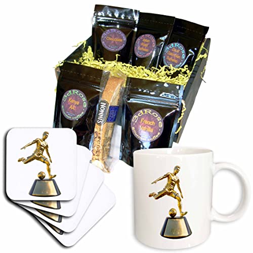 3D Gold Male Soccer Player Trophy - Perfect Coffee Gift Basket for Soccer Fans, Awards, and Sports Decor | Ideal for Office, Home, or Game Room Display