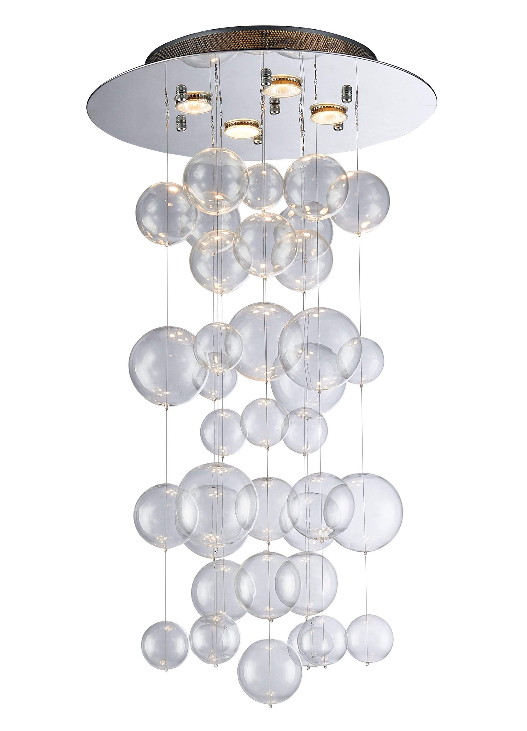 Modern Glass Raindrop Chandelier LED Flush Mount Ceiling Light - 4 GU10 Bulbs Required (H31