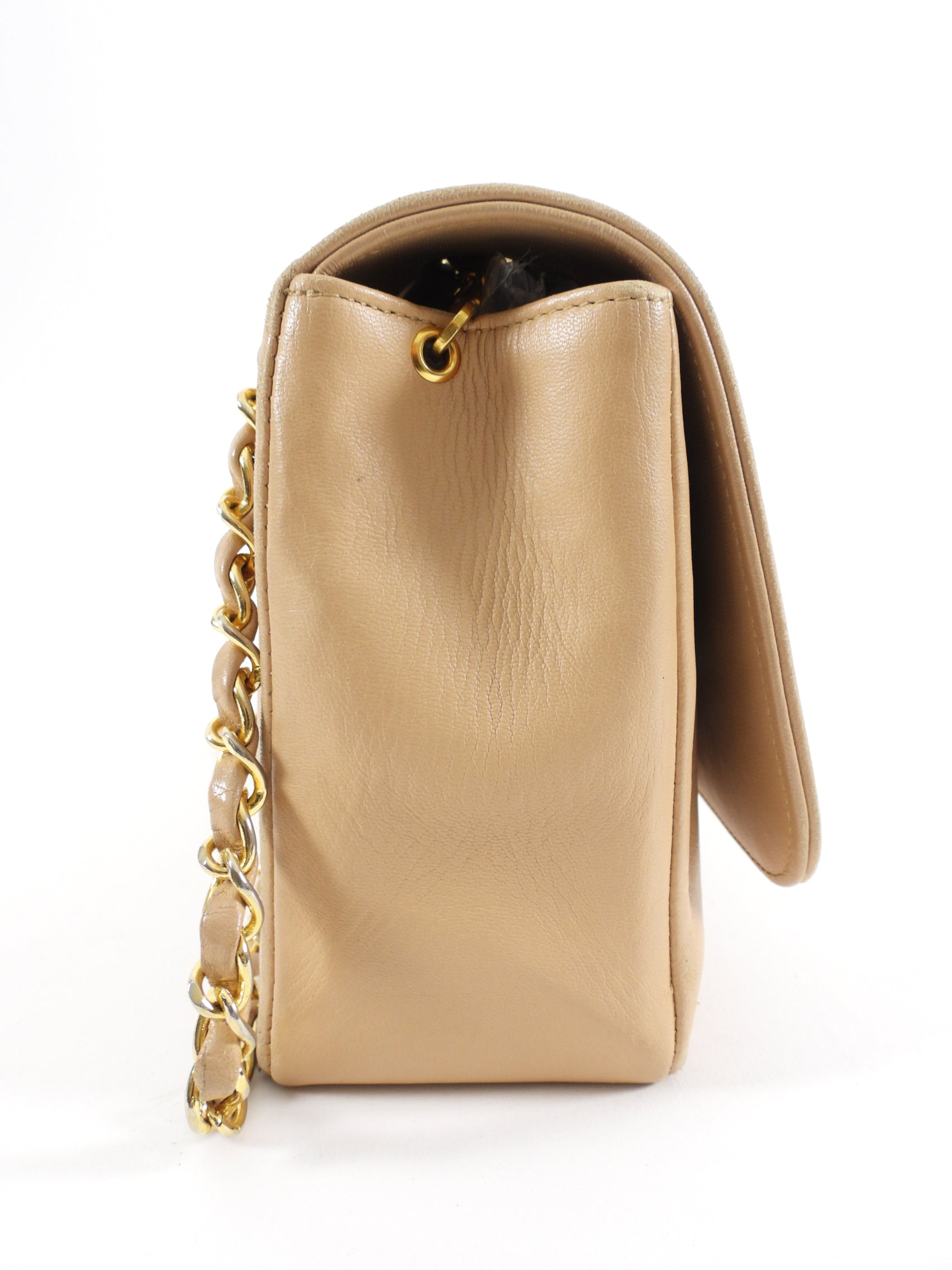 Vintage Chanel Beige Quilted Leather Diana Flap Bag - Luxury Crossbody Purse for Women, Perfect for Date Night & Special Occasions