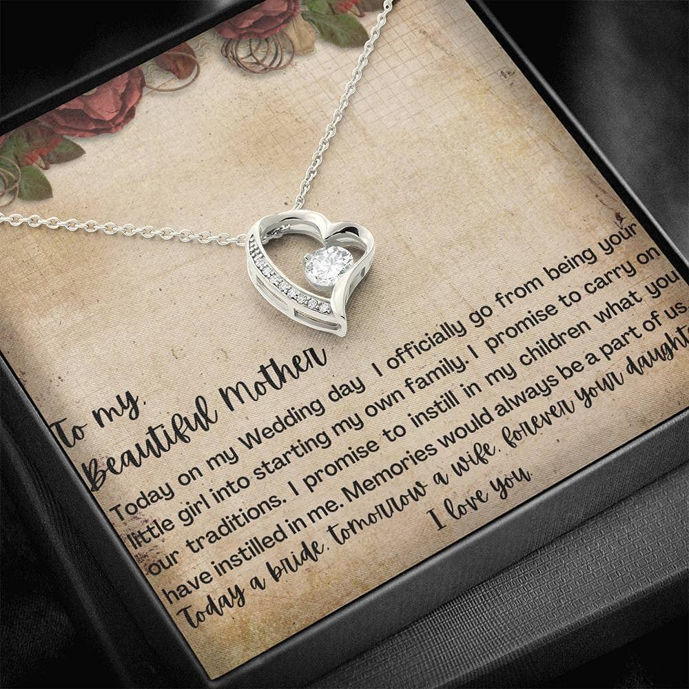 Elegant Mother of the Bride Necklace Gift Set - Thoughtful Present from Daughter or Bride with Keepsake Letter Box - Perfect for Weddings, Anniversaries & Special Occasions