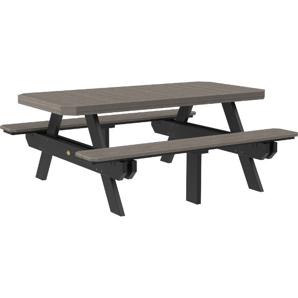 Durable 6-Foot Rectangular Picnic Table for Outdoor Dining, Backyard BBQs, and Camping - Heavy Duty Weather-Resistant Polyethylene