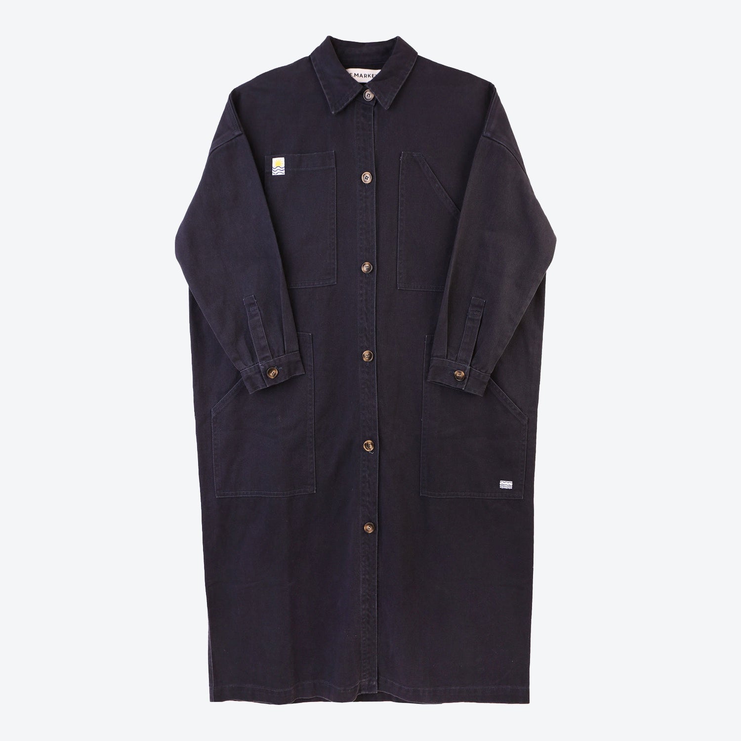 L F Markey Emery Trench Coat in Navy Blue - Classic Waterproof Outerwear for Women | Perfect for Office, Travel & Fall Fashion