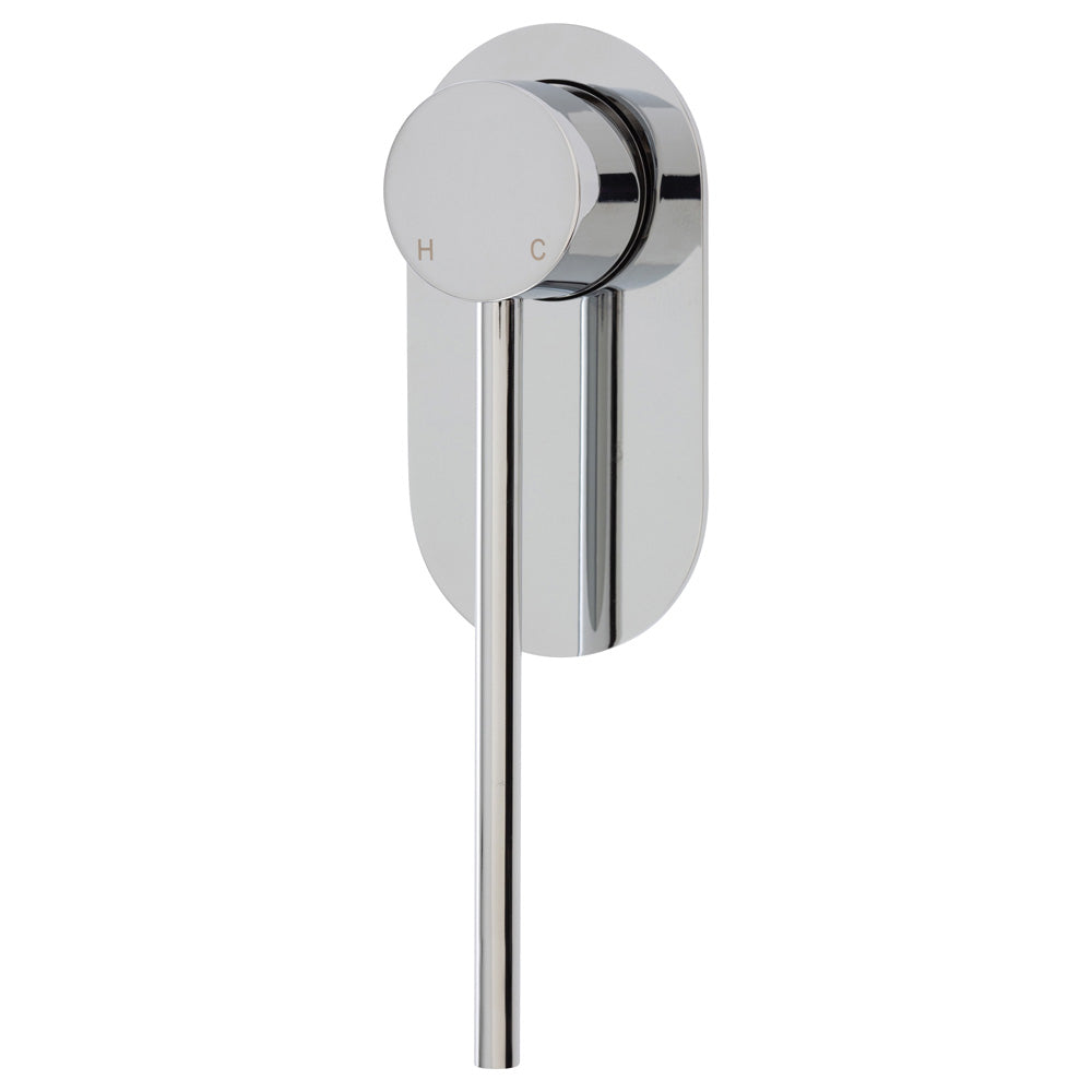 Fienza 213101D Isabella Care Chrome Wall Mounted Basin Mixer with Oval Plate - Modern Bathroom Faucet for Sink, Vanity, and Powder Room