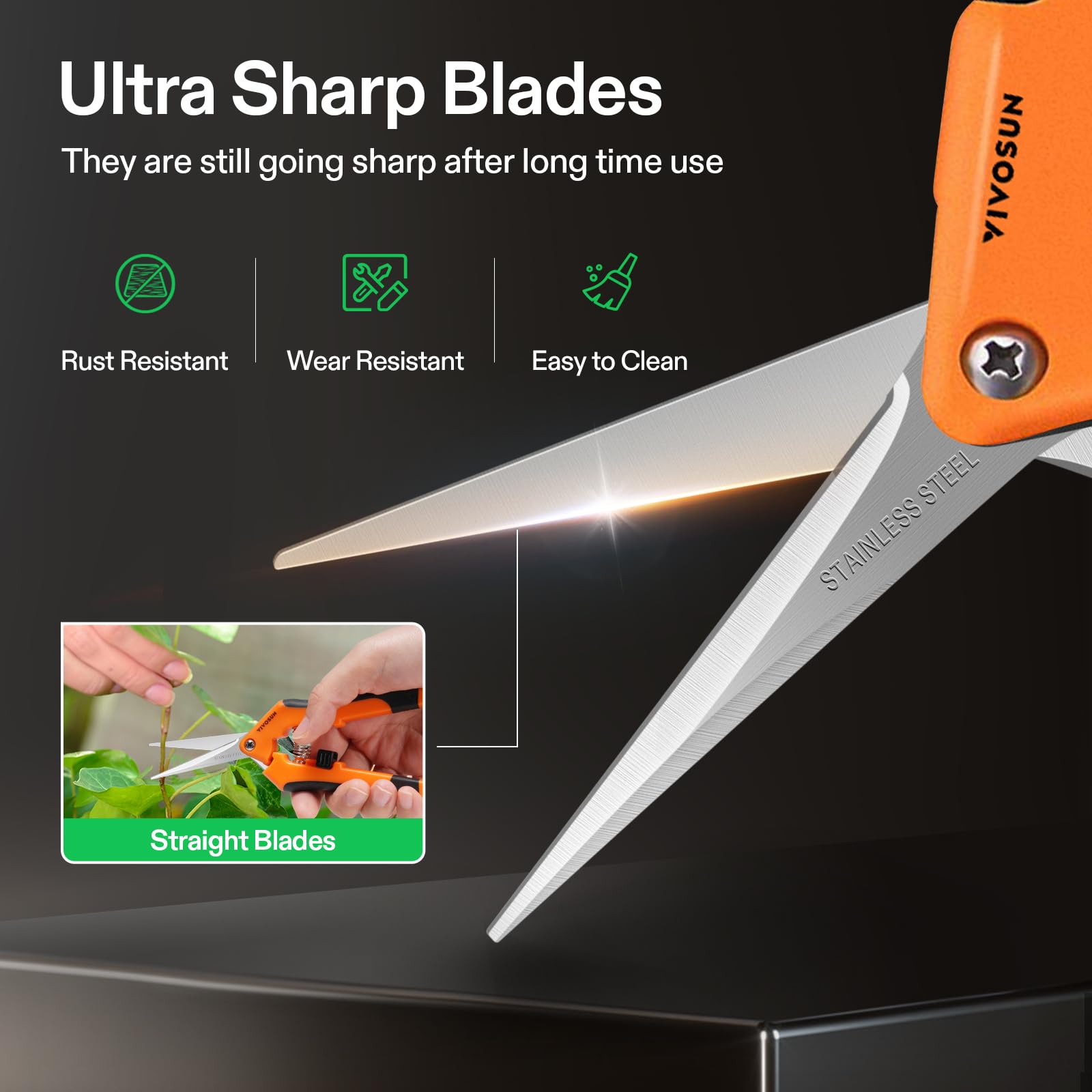 VIVOSUN 6.5 Inch Gardening Hand Pruner & Dual Rotating Compost Bin Set - Stainless Steel Pruning Shears & Organic Waste Composter for Home Garden, Lawn Care, and Eco-Friendly Composting