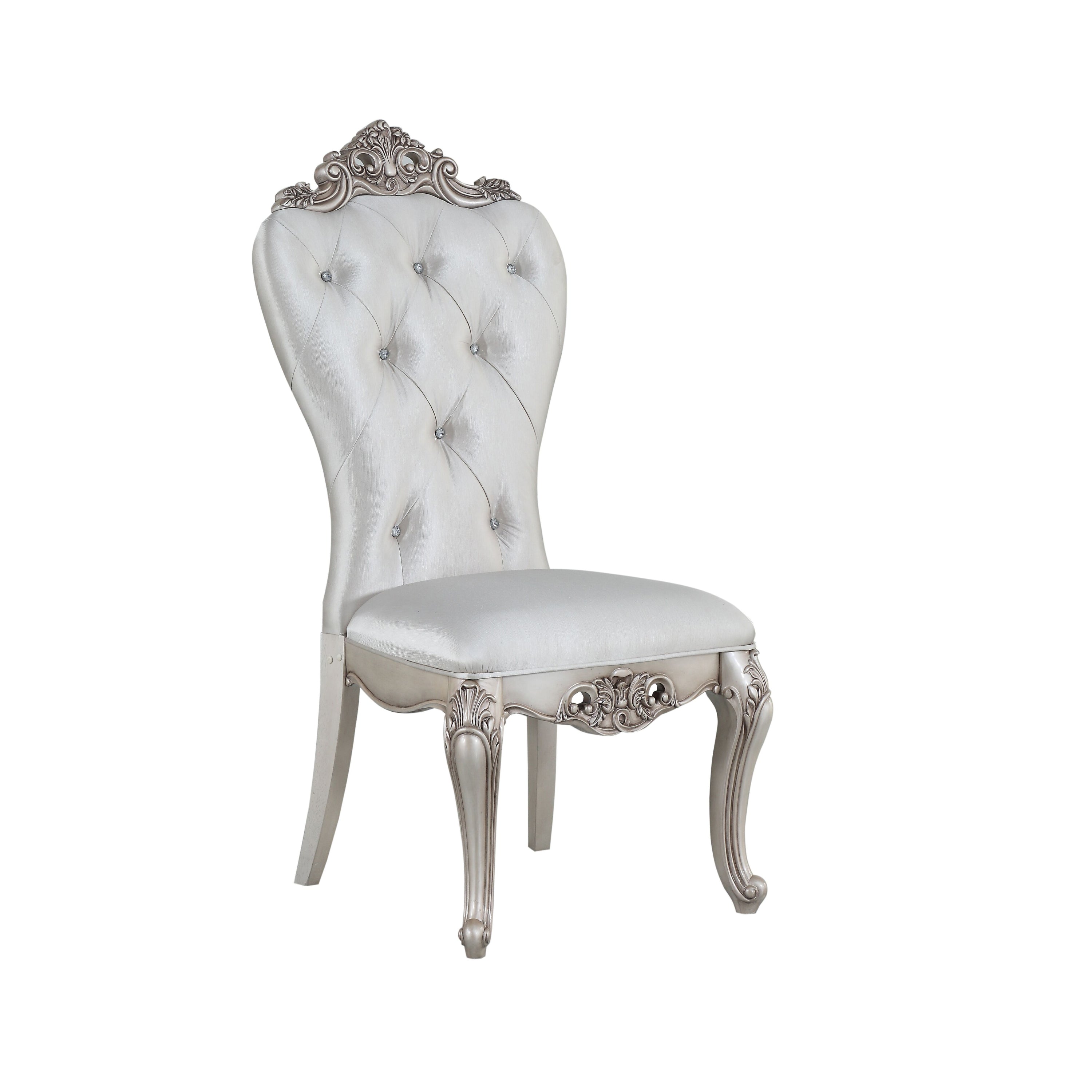 Luxury Cream & Golden Ivory Tufted Side Chairs Set of 2 - Elegant Accent Chairs for Dining Room, Living Room or Bedroom Decor