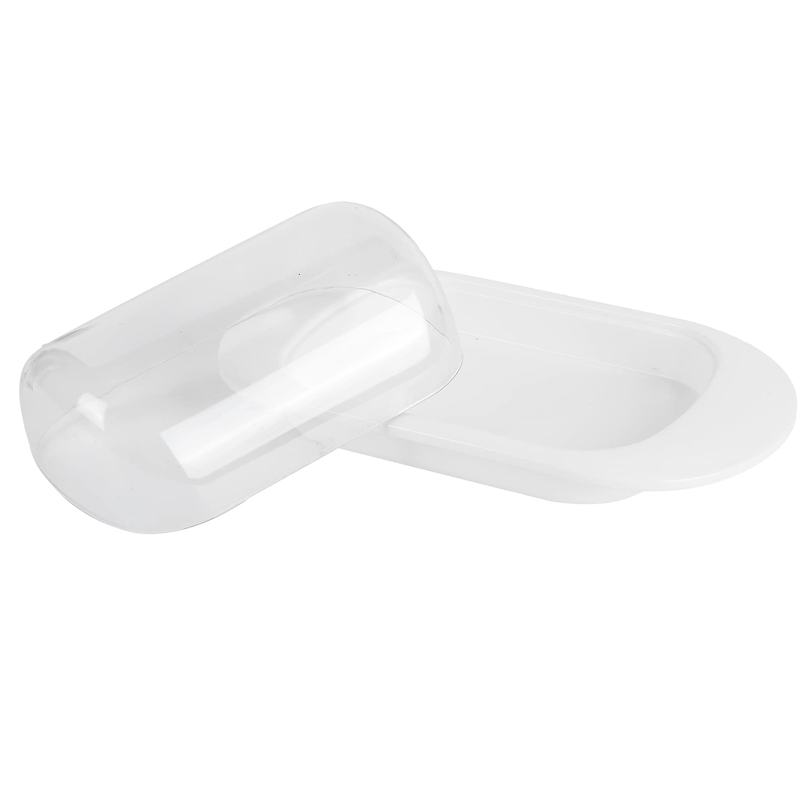 Portable Plastic Butter Dish with Lid - Refrigerator & Countertop Storage Container - White Butter Keeper for Freshness - Perfect for Kitchen, Dining, and Picnic Use