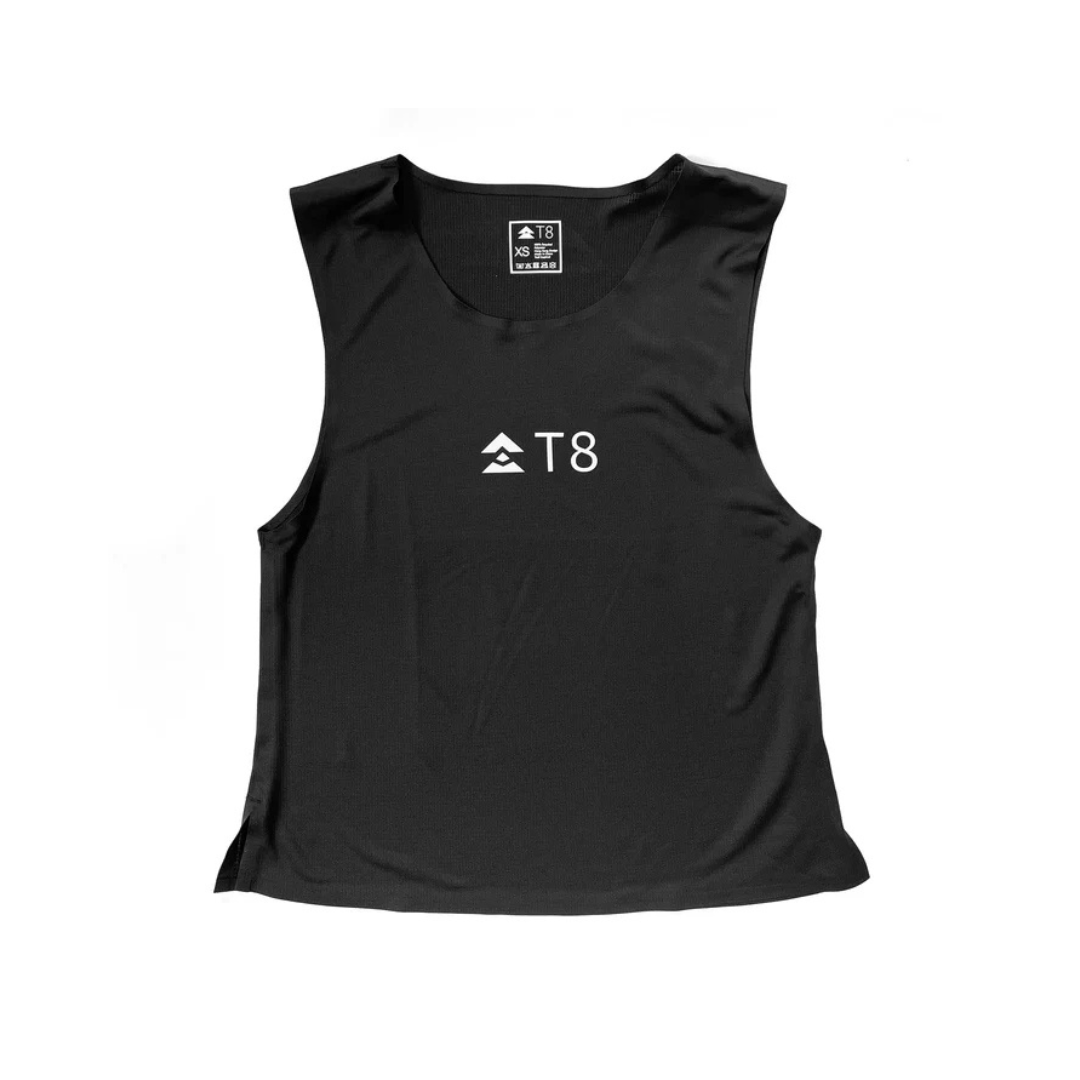 T8 Women's Trail Running Tank Top - Breathable Quick-Dry Athletic Shirt for Hiking & Outdoor Workouts (Black) - Perfect for Trail Running, Gym Training & Summer Sports