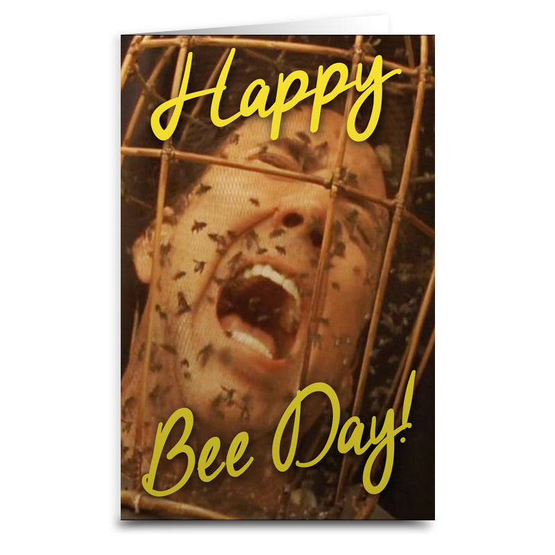 Happy Bee Day Greeting Card - Wicker Man Design - Perfect for Birthday Wishes, Bee Lovers & Nature-Themed Celebrations