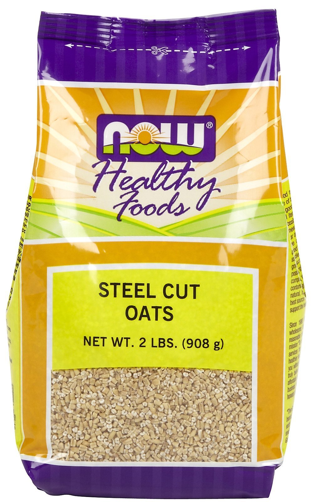 Now Foods Steel Cut Oats, 2 lb (907g) - Organic Whole Grain Rolled Oats for Healthy Breakfast, Baking & Cooking - High Fiber, Gluten Free, Non-GMO Oatmeal for Overnight Oats, Porridge & Smoothies