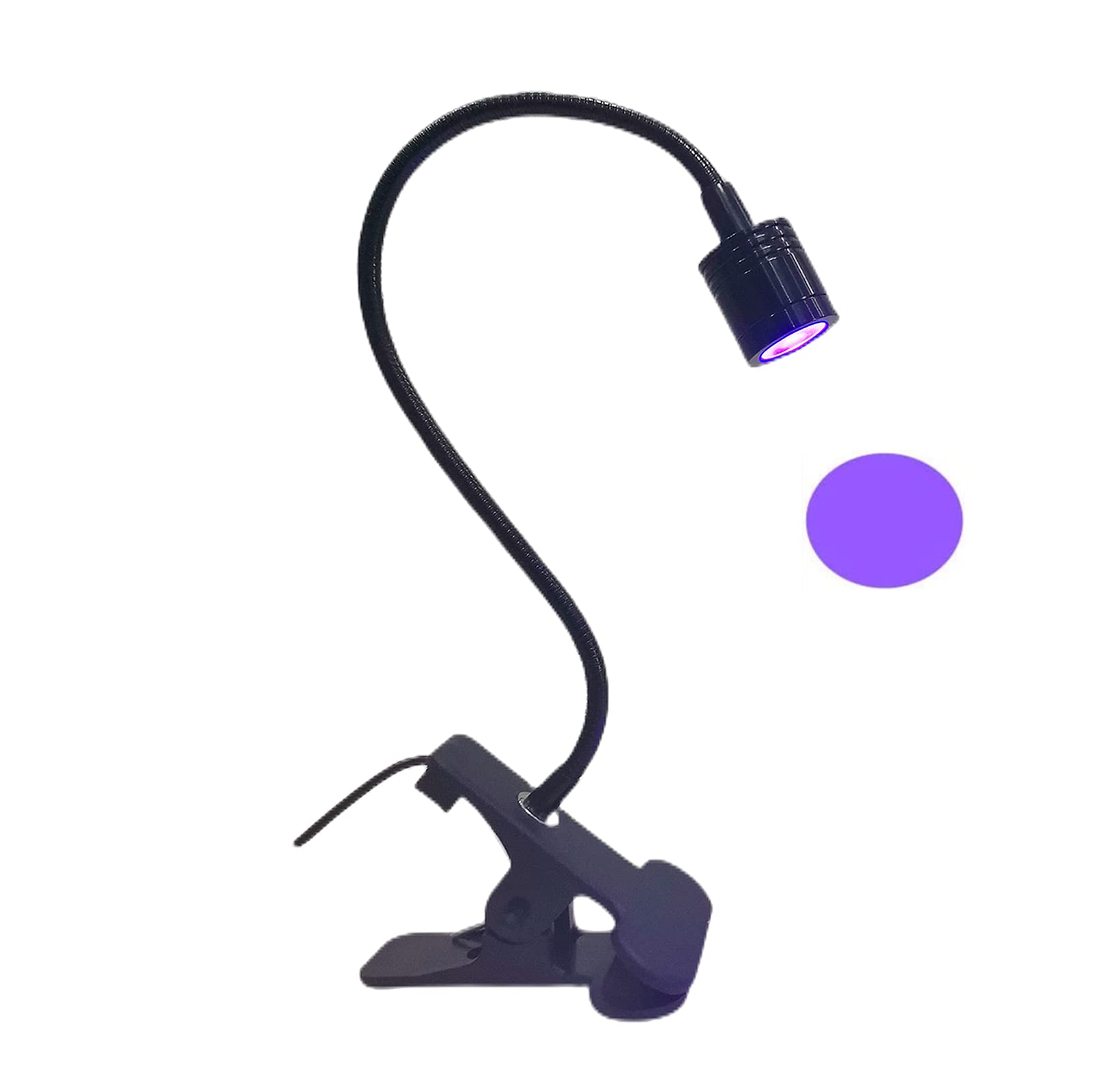 UV LED Light Fixtures with Gooseneck & Clamp - Mini Desk Lamp for Gel Nail Curing, 5V USB Portable Gooseneck Light for Outdoor Stall, Home Salon, Manicure & Crafts (Black, Long Head) - Perfect for Nail Artists, DIY Enthusiasts & Small Business Owners