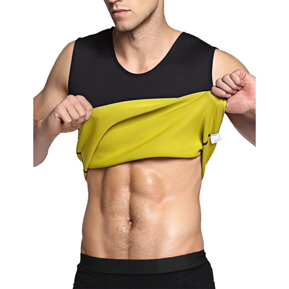 TOPTIE Men's Compression Shirt - Tummy Control Sauna Suit & Waist Trainer for Weight Loss - Gym Workout & Postpartum Recovery