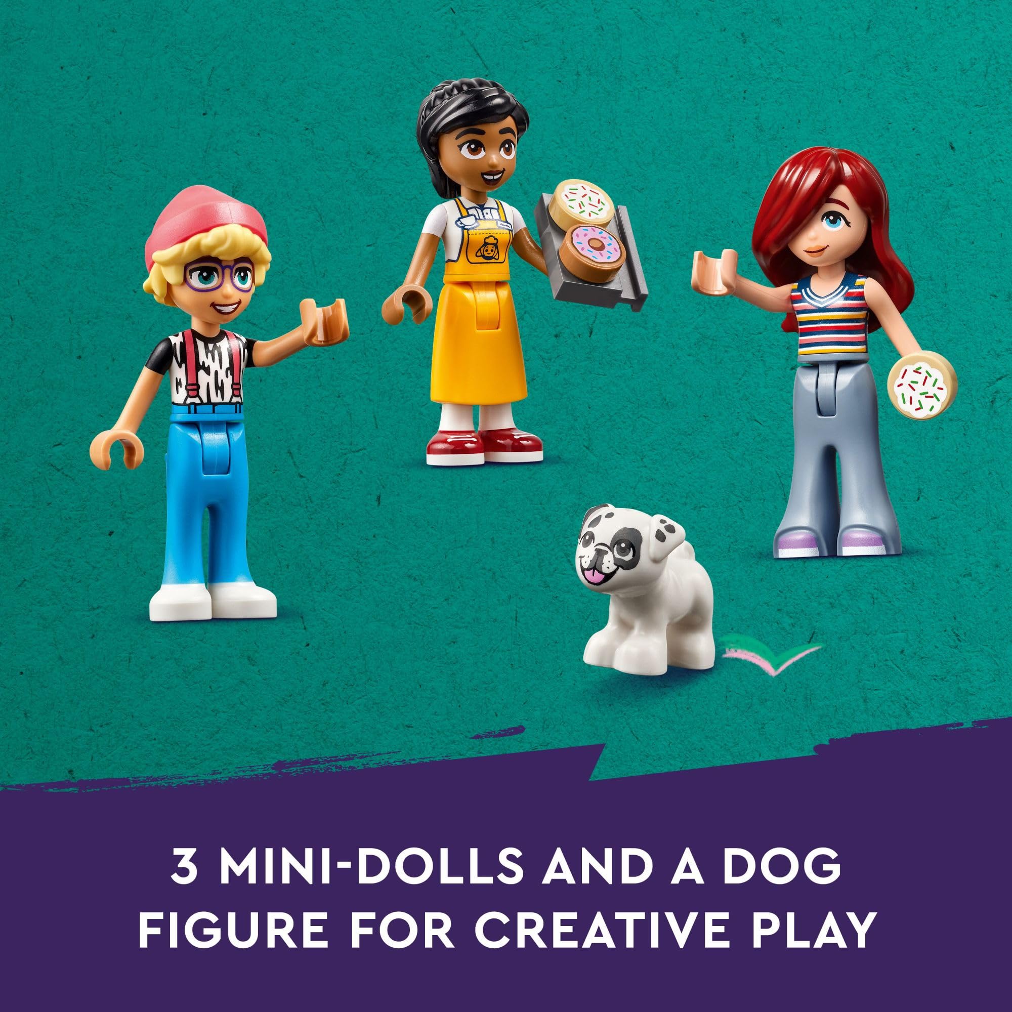 **LEGO Friends Heartlake City Café Shop Building Toy Set - Bakery Playset with 3 Mini Dolls & Dog Figure - Creative Gift for Kids Ages 6+ (Model 42618) - Perfect for Birthday, Pretend Play & STEM Learning**