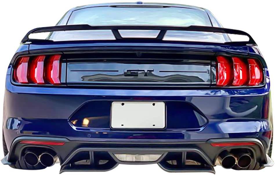 2018-2024 Ford Mustang GT Diffuser Valance Aero Foil Kit - Unpainted Matte Black Pair | Rear Bumper Upgrade for Enhanced Style & Aerodynamics | Perfect for Car Enthusiasts & Street Racing