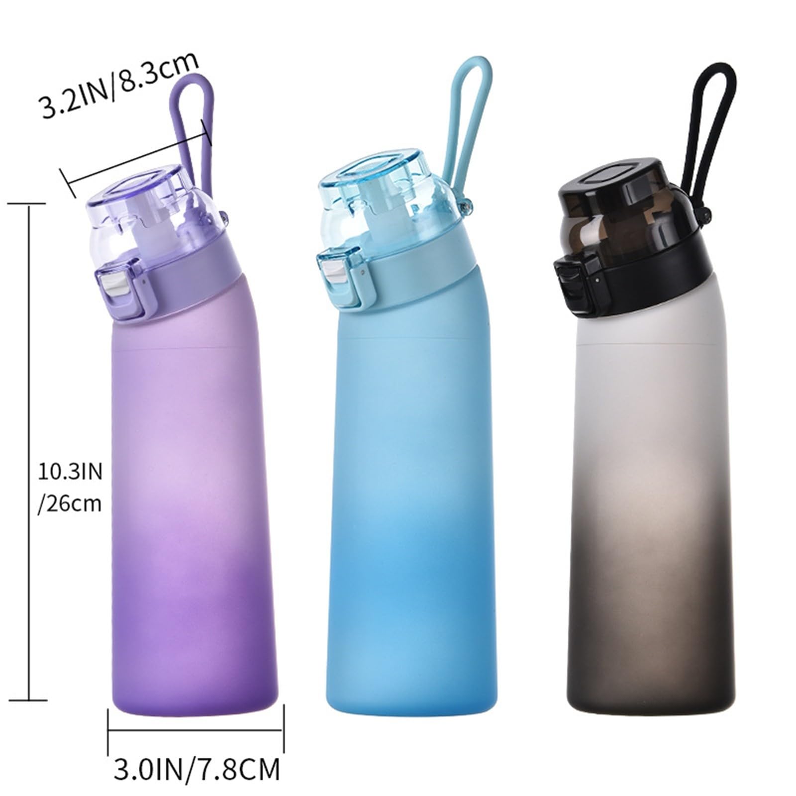 **2024 New 700ml Air Water Bottle with 7 Flavor Pods – Leak-Proof Sports Drinking Bottle for Running, Gym & Outdoor Activities – Blue Starter Set**    *(Perfect for Hydration On-the-Go, Fitness Enthusiasts, Hiking, Cycling & Travel)*
