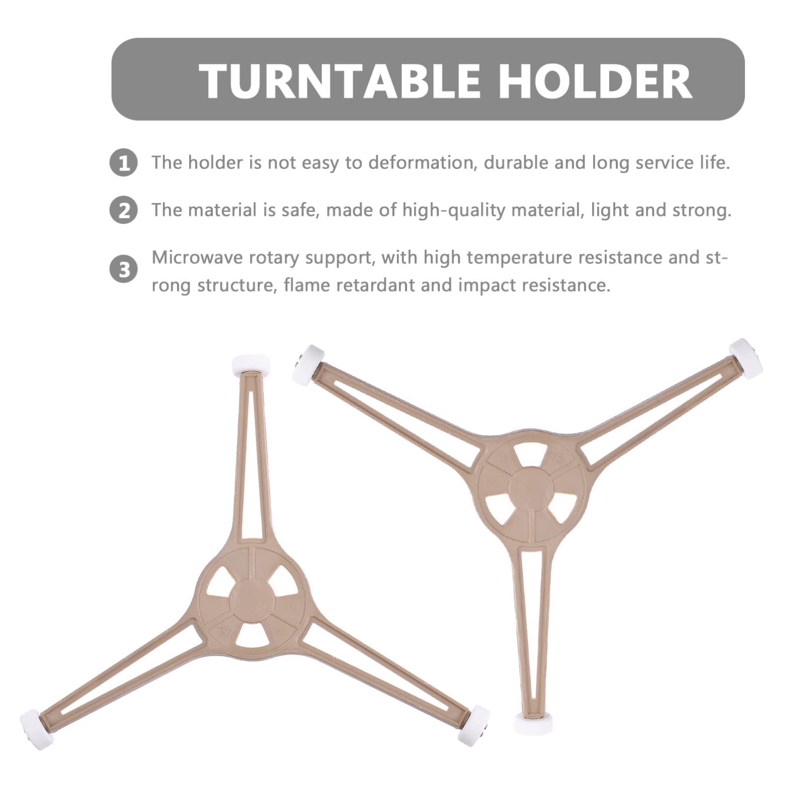 Mobestech 2-Pack Microwave Turntable Stand Replacement - Triple Arm Glass Rotating Roller Plate Tray Accessories for Microwave Oven | Perfect for Heating Food Evenly & Replacing Broken Turntables