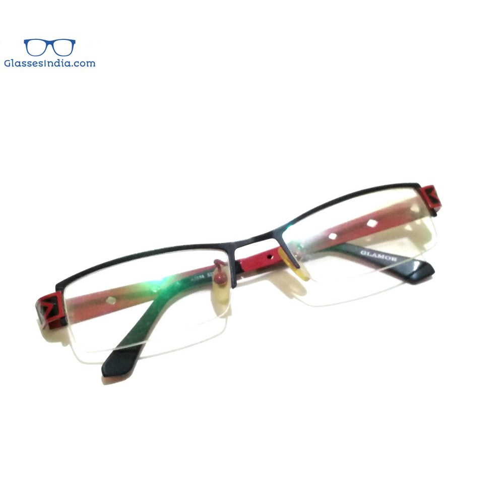 Blue Light Blocking Computer Glasses for Women - Red Supra Half Rimless Anti Eye Strain Glasses (A0558) - Perfect for Office Work, Gaming & Screen Time Protection