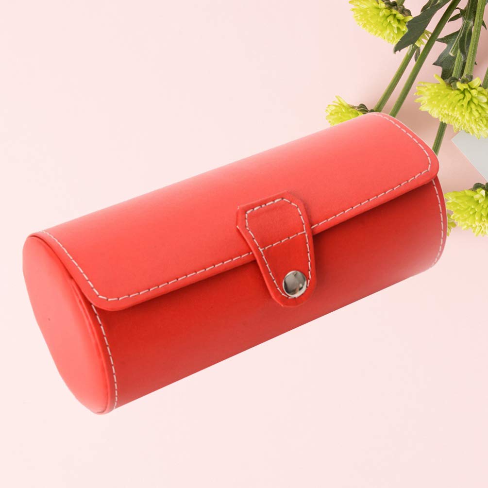 Hemobllo Jewelry Organizer - Portable Watch & Jewelry Storage Case for Desktop Display (Red) - Perfect for Travel & Home Decor