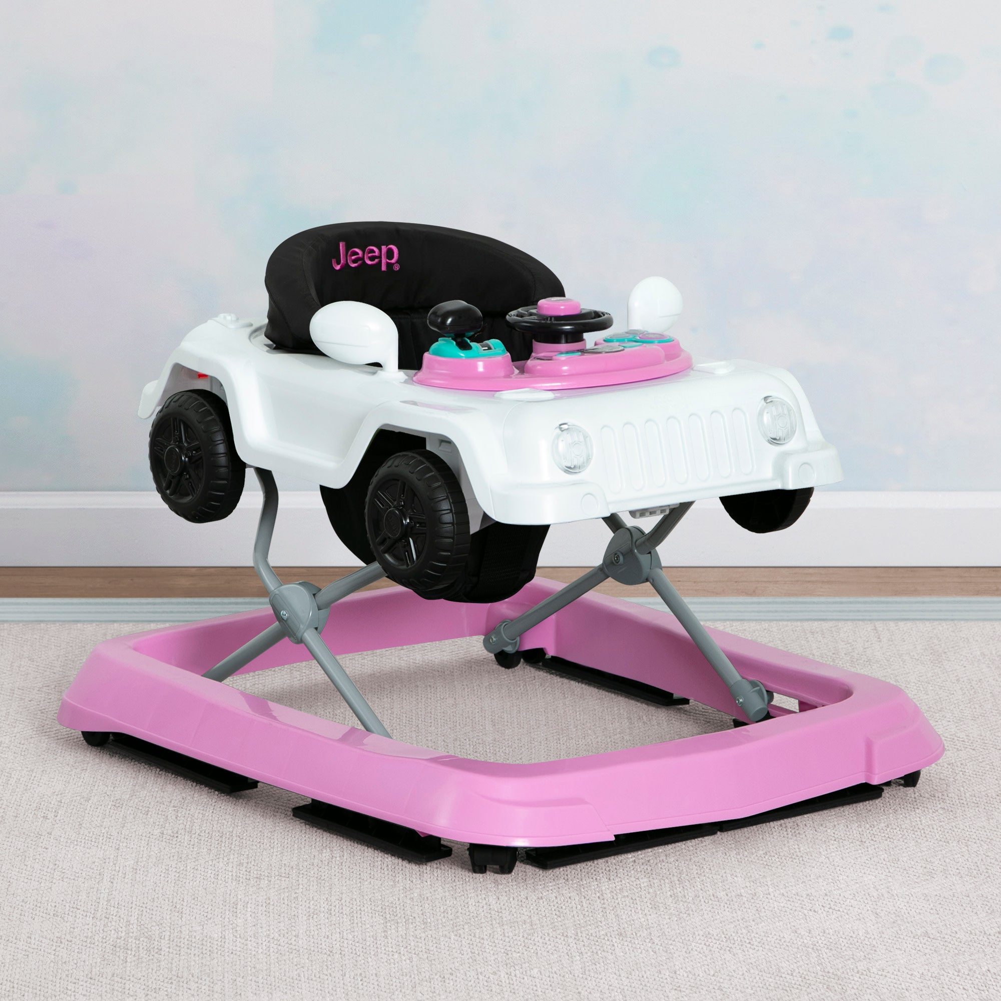 Jeep® Classic Wrangler Activity Walker for Babies - Sturdy 3-Wheel Design with Adjustable Height | Perfect for Indoor & Outdoor First Steps, Learning to Walk, and Toddler Playtime