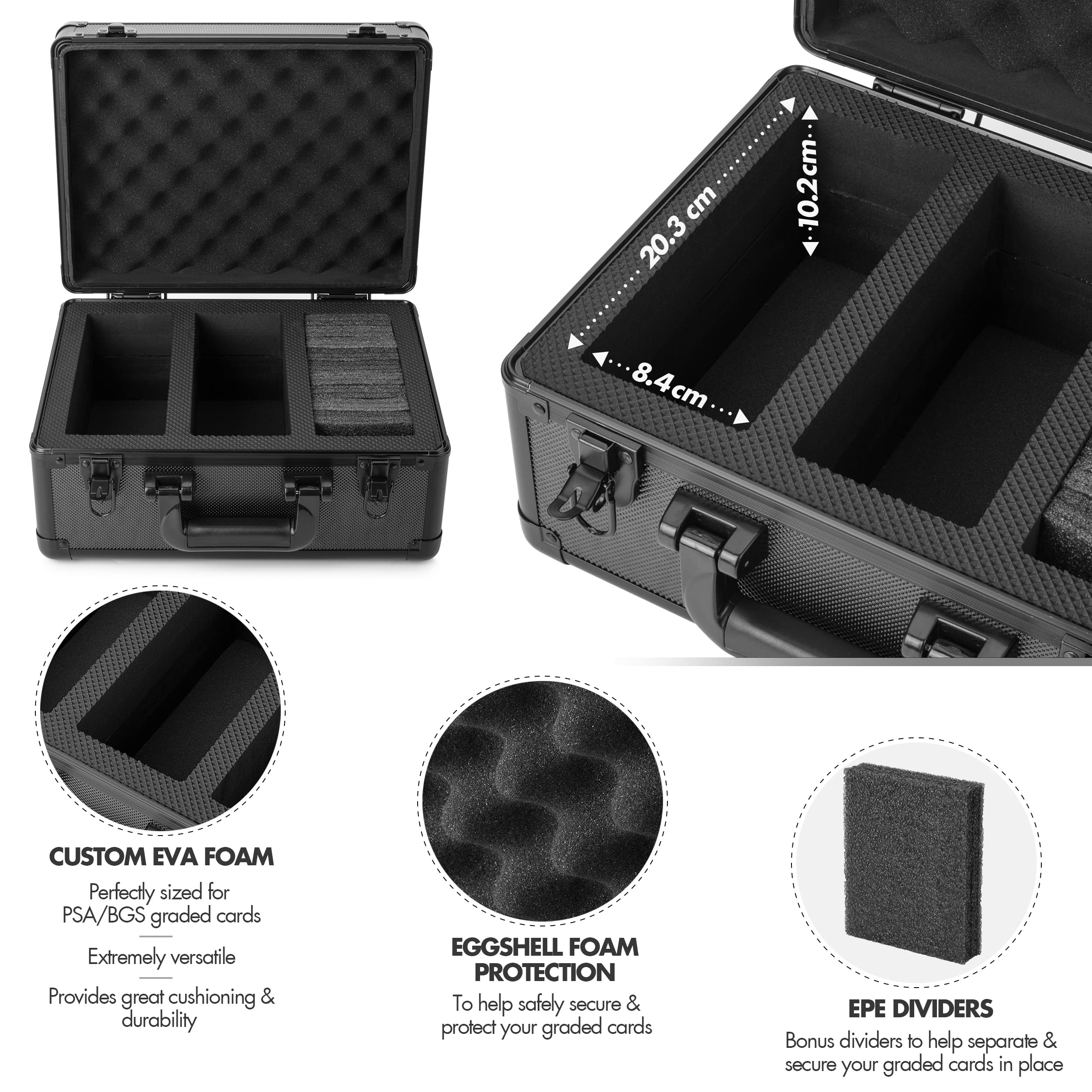Premium Graded Sports Card Storage Box - Waterproof & Durable Trading Card Case for Pokemon, Baseball, MTG Cards - Organize & Protect Your Valuable Collectibles - Perfect for Display, Travel & Long-Term Storage
