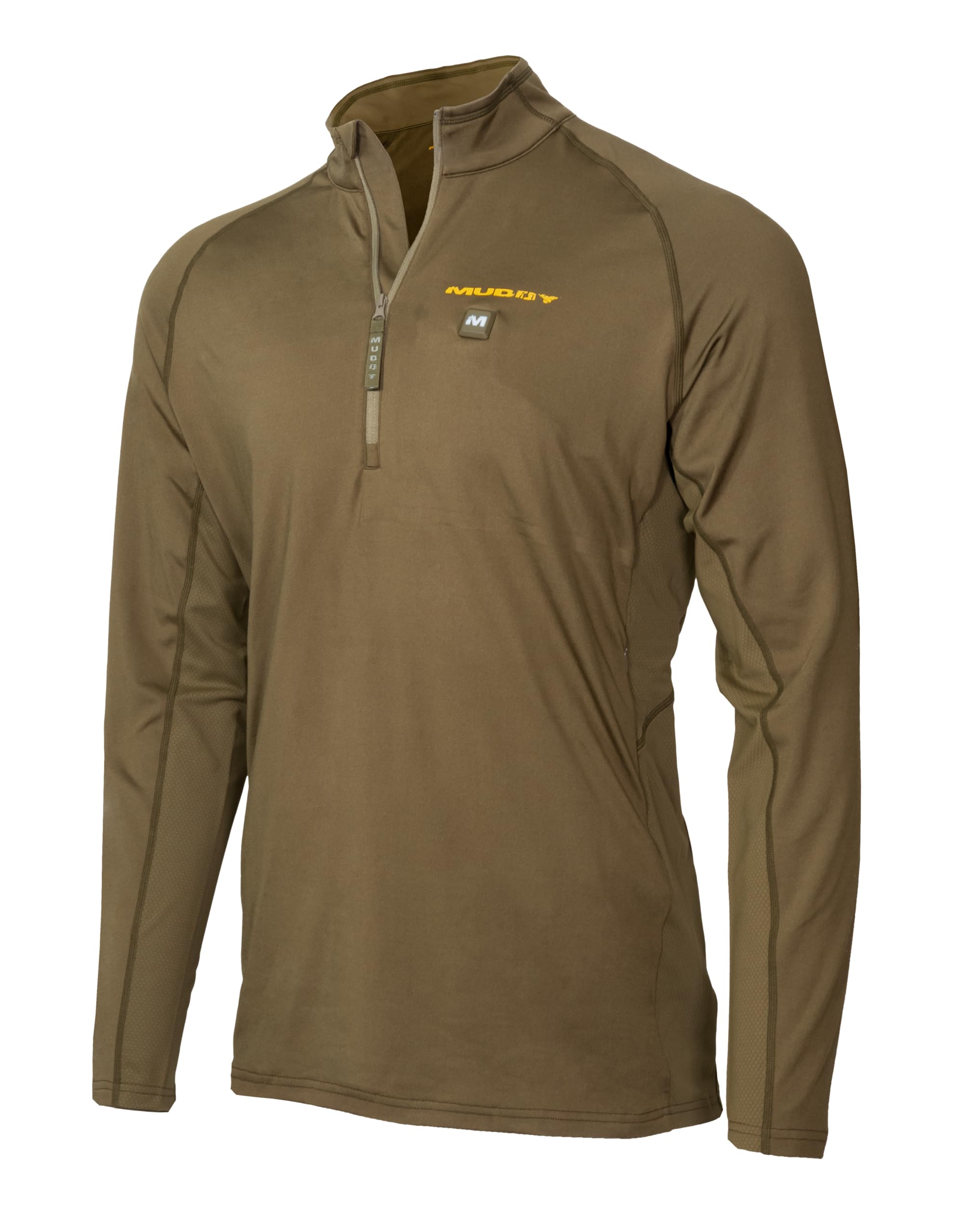 Men's Heated Base Layer Shirt - Nucleus Thermal Underwear for Outdoor Activities | Winter Hiking, Skiing & Cold Weather Camping | Brown Clay Color | Size Medium