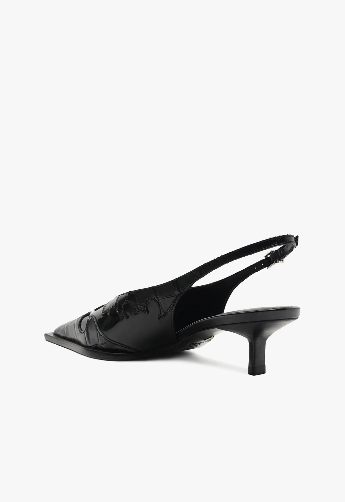 Daria Women's Slingback Patent Leather Pumps - Pointed Toe High Heel Dress Shoes for Work, Party & Special Occasions