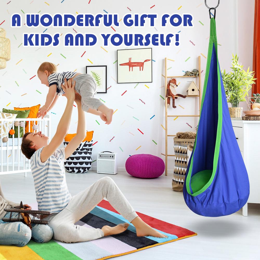 Creative Kids Hammock Swing - Indoor/Outdoor Garden Pod Swing for Children's Playroom, Backyard & Nursery - Perfect for Relaxation & Playtime