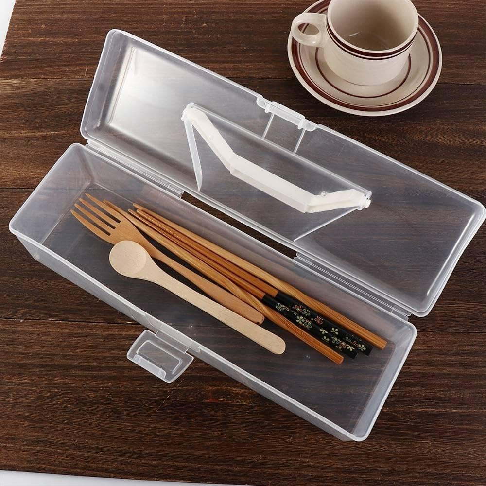 Minimalist 1-Piece Noodle Storage Container - Clear Chopsticks Box with Lid for Kitchen Organization | Perfect for Pantry, Dorm Room & Meal Prep