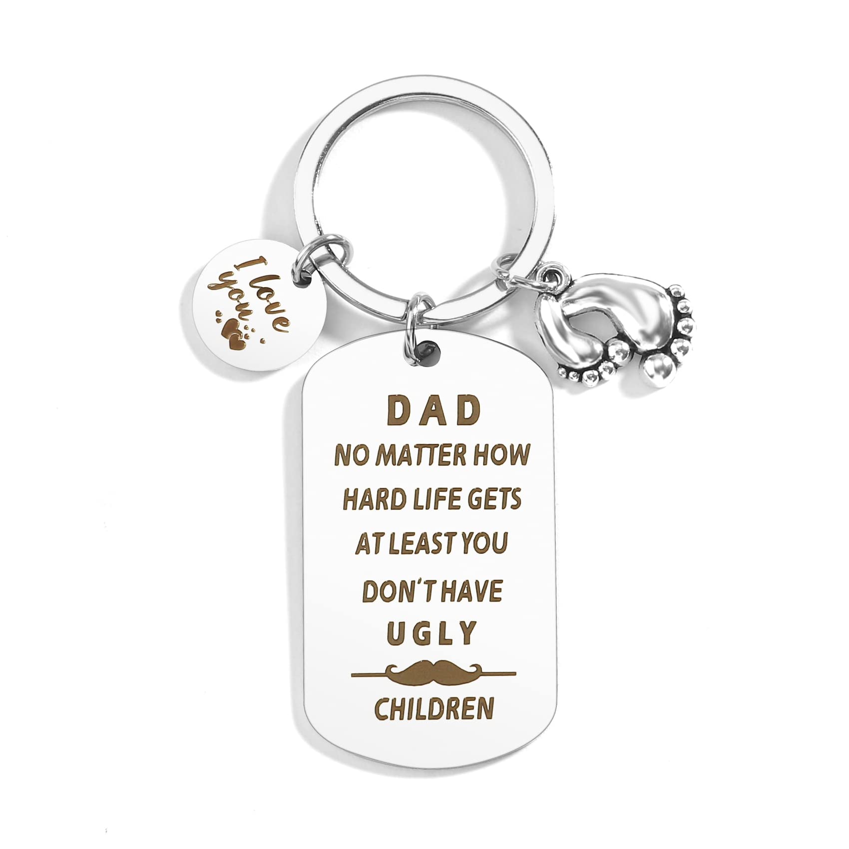 Personalized Engraved Keychain for Dad - Unique Father's Day Gift Idea, Birthday Present from Daughter - Perfect for Everyday Carry, Special Occasions & Keepsakes