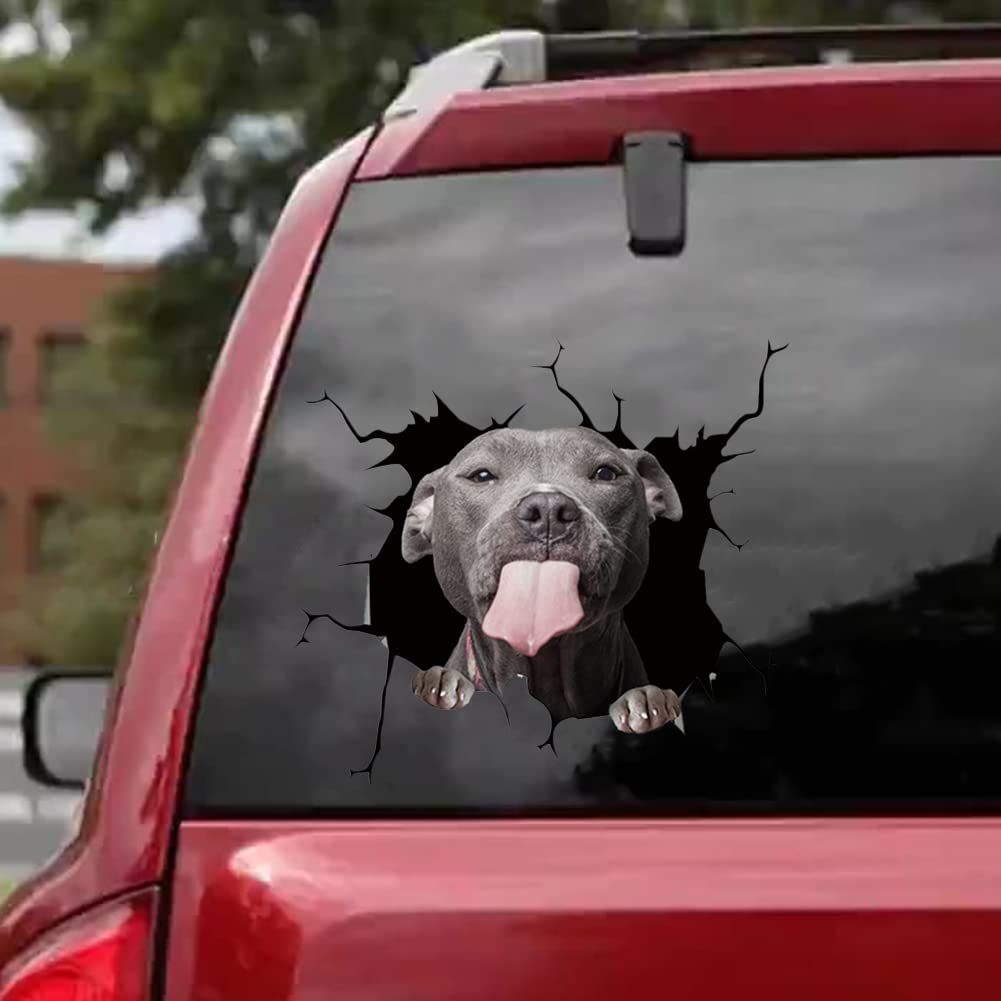 Realistic 3D Dog Stickers for Car Windows - Funny Pet Decals & Puppy Crack Electrostatic Clings - Waterproof Auto Decor Accessories for Cars, Walls & Home Use