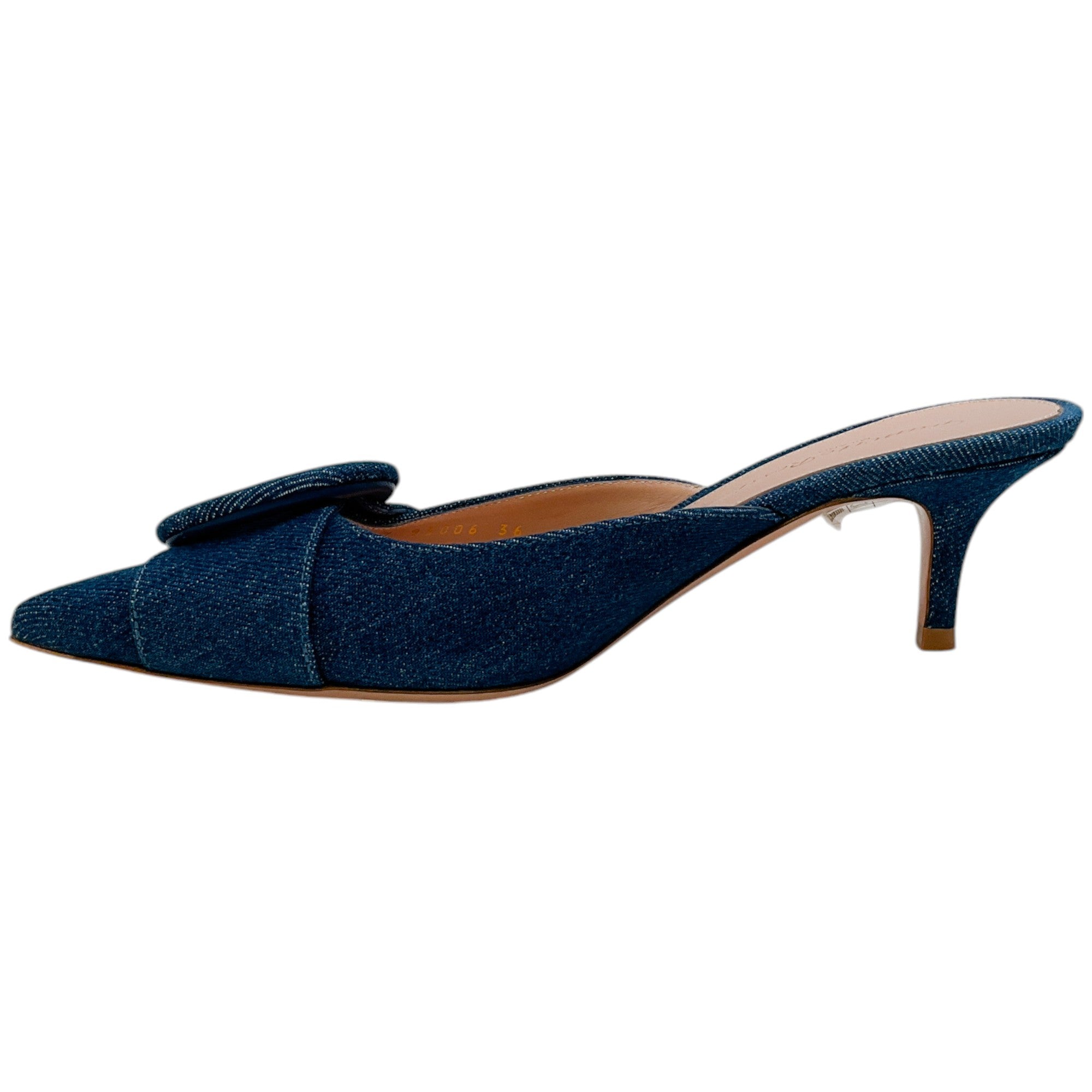 Gianvito Rossi Women's Portofino 55 Mules - Mid Blue Denim Slip-On Shoes for Casual Outings & Summer Wear