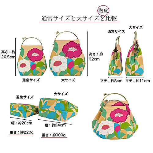 Inokichi Benley Large Coin Purse - Japanese Kimono Pattern Wallet for Women, Margaret Kuro Design - Perfect for Collecting Coins, Cash & Jewelry | Great Gift for Travel, Shopping & Everyday Use