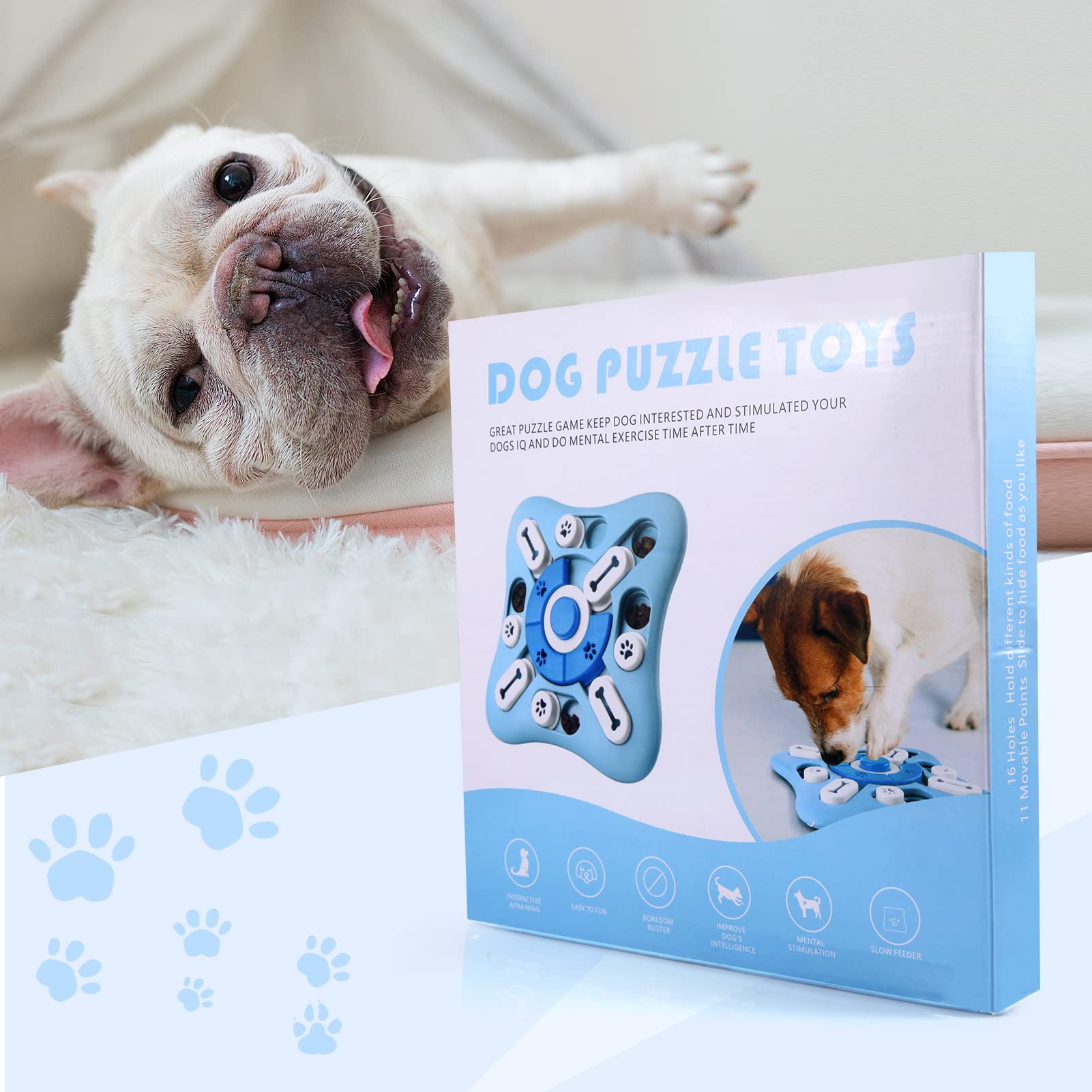 Interactive Dog Puzzle Toys for Large, Medium & Small Dogs - Mental Stimulation & Training Enrichment Toys with Squeaker - Treat Dispensing Chew Toys for Smart Dogs, Puppies & Cats - Perfect for Boredom Relief & Indoor Playtime