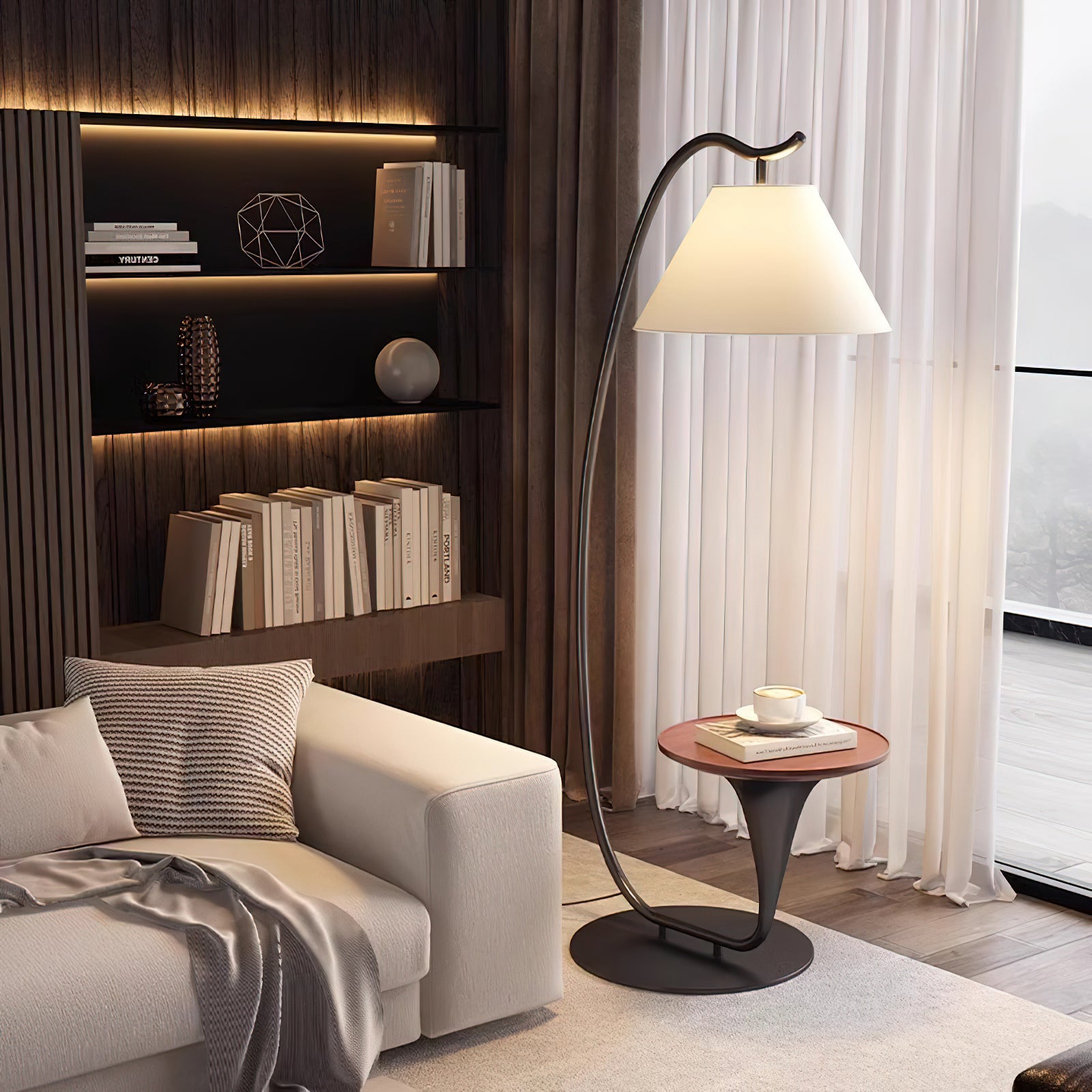 Modern Curvature Floor Lamp - Adjustable LED Standing Light for Living Room, Bedroom & Office - Stylish Home Decor Lighting with Remote Control & Dimmable Brightness - Perfect for Reading, Relaxing & Ambiance