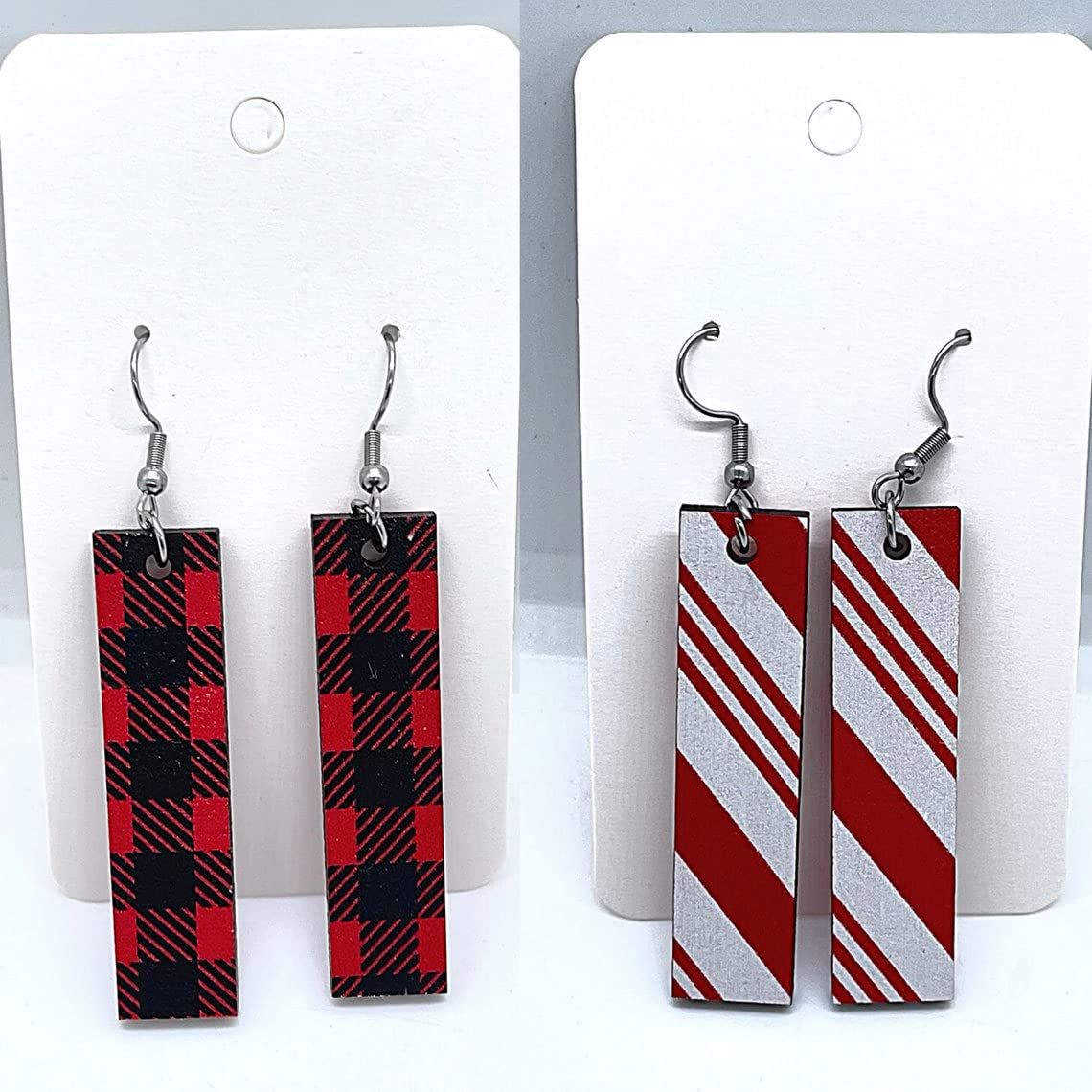 Festive Christmas Rectangle Earrings for Women - Acrylic Holiday Jewelry Set | Elegant Xmas Gift & Stocking Stuffers for Parties, Office Celebrations & Family Gatherings