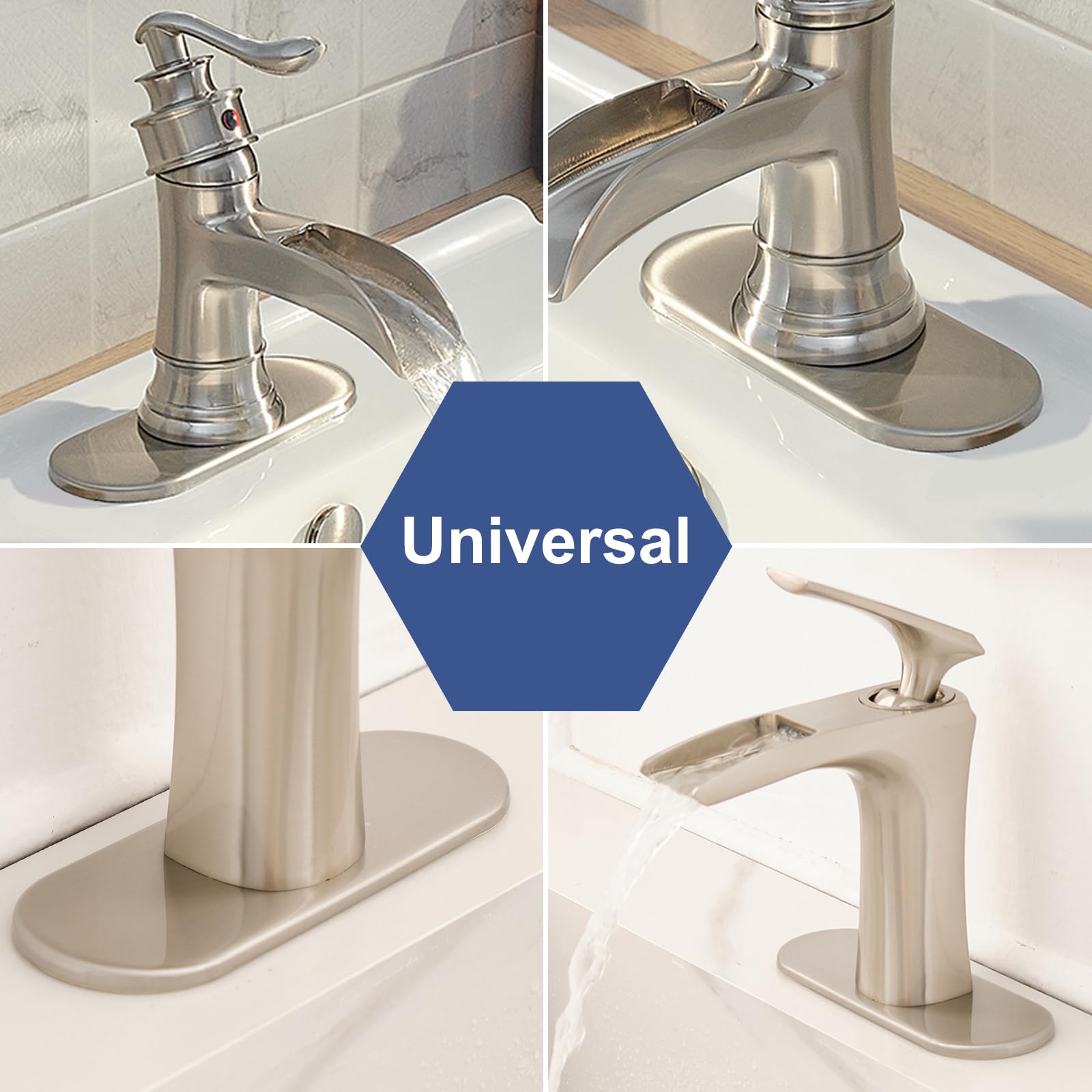 BWE 6 Inch Bathroom Vanity Sink Faucet with 4