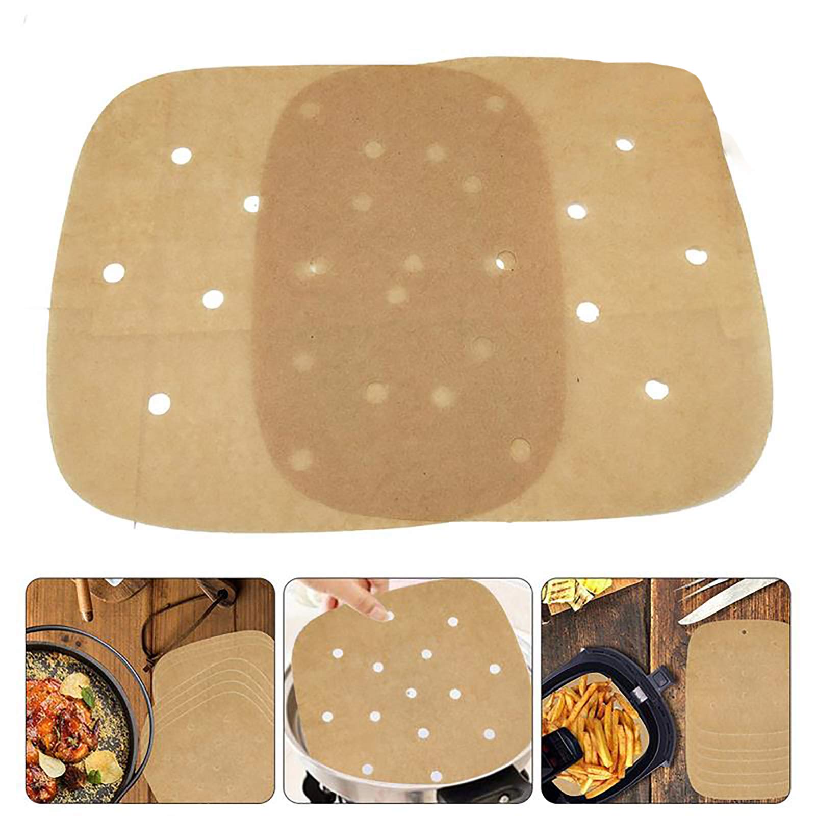 200Pcs Non-Stick Perforated Air Fryer Parchment Paper Liners - 8.5 Inch Square Baking Sheets for Air Fryers, Ovens & Steamers | Perfect for Healthy Cooking, Crispy Fries & Easy Cleanup