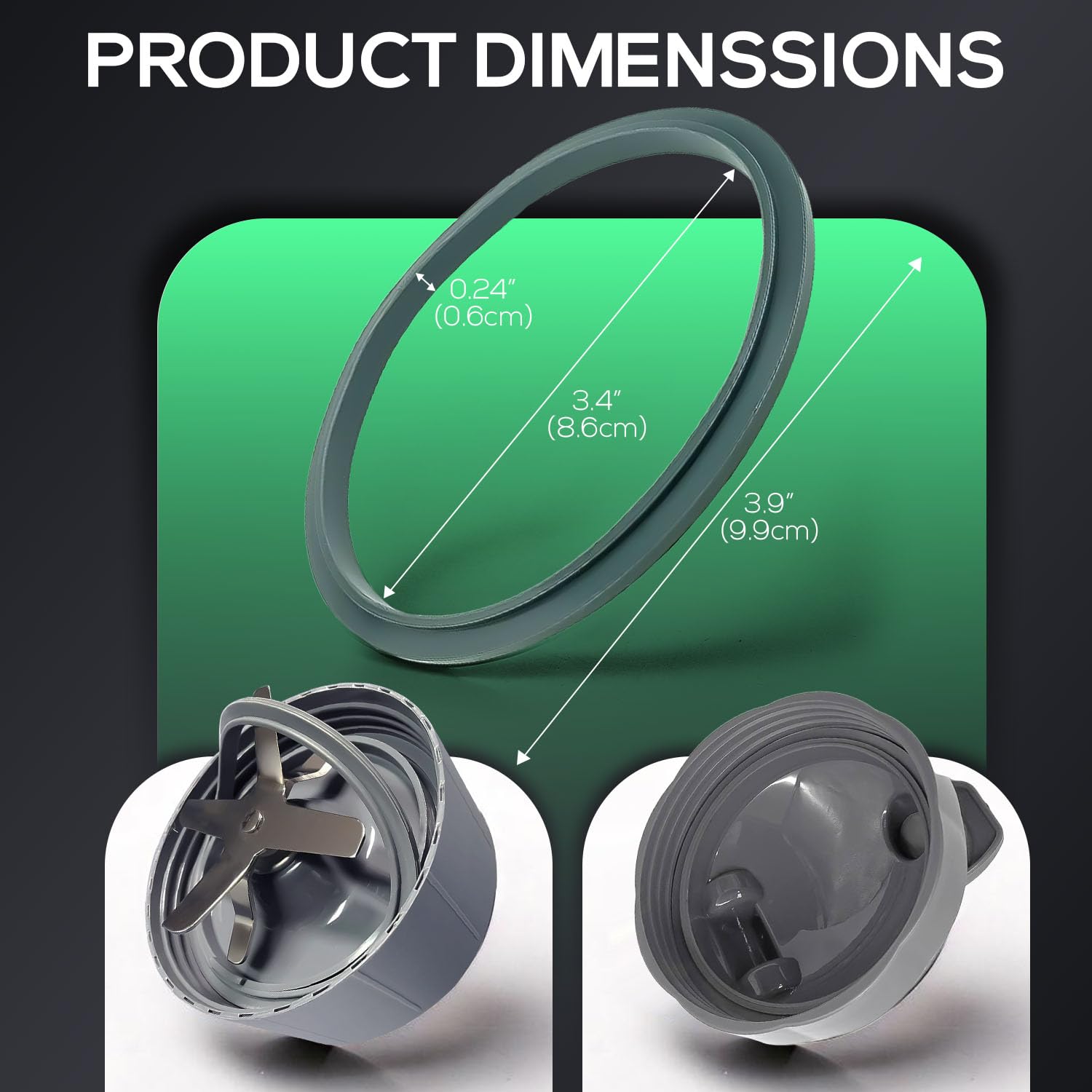 3-Pack Nutribullet Rubber Seals & 2-Pack Blades for 900W/600W Blenders - Replacement Parts for Nutribullet Blenders - Perfect for Smoothies, Juicing & Food Prep