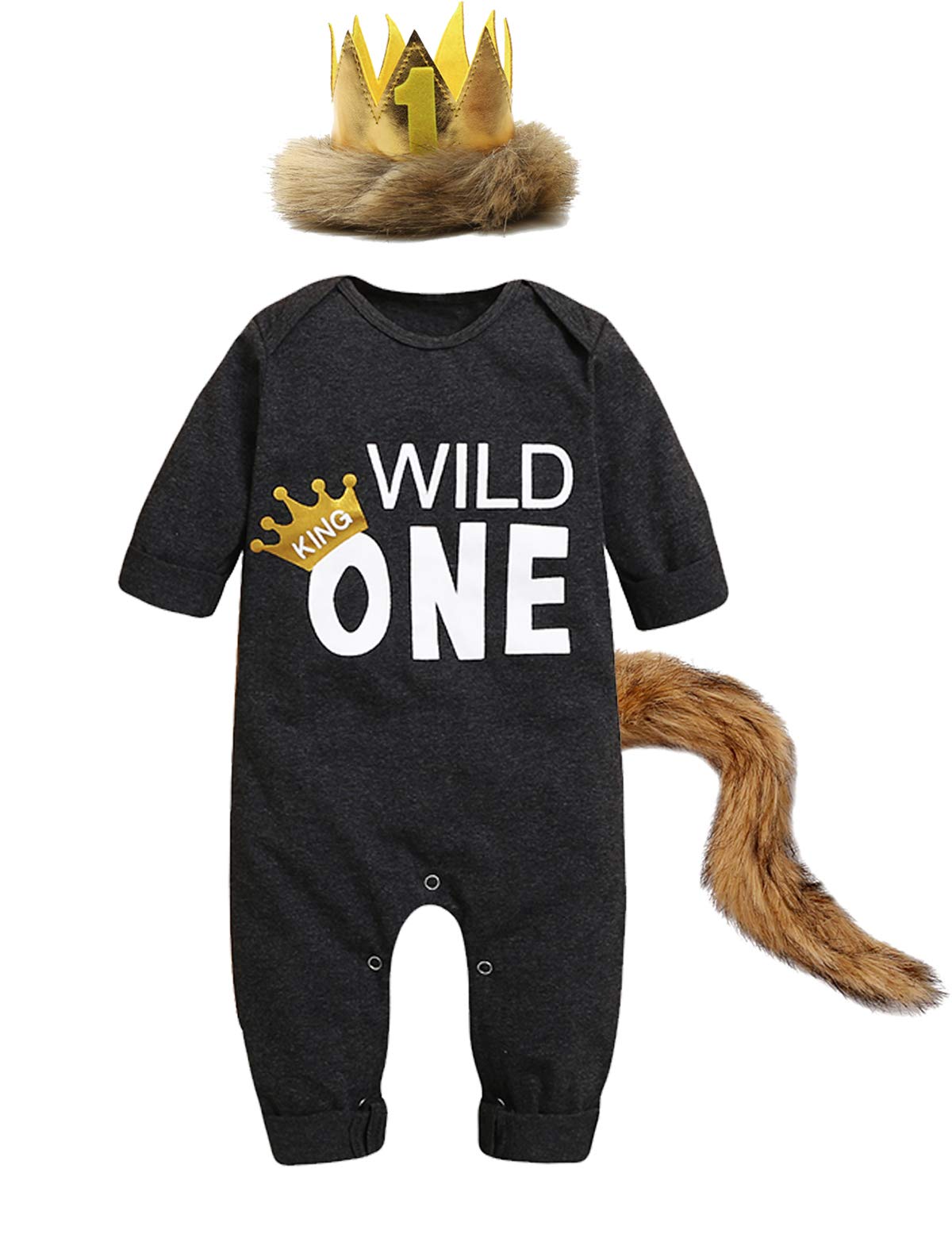 Wild One 1st Birthday Outfit for Baby Boys - Cute First Birthday Romper & Party Clothes - Perfect for Birthday Photos, Cake Smash & Special Celebrations