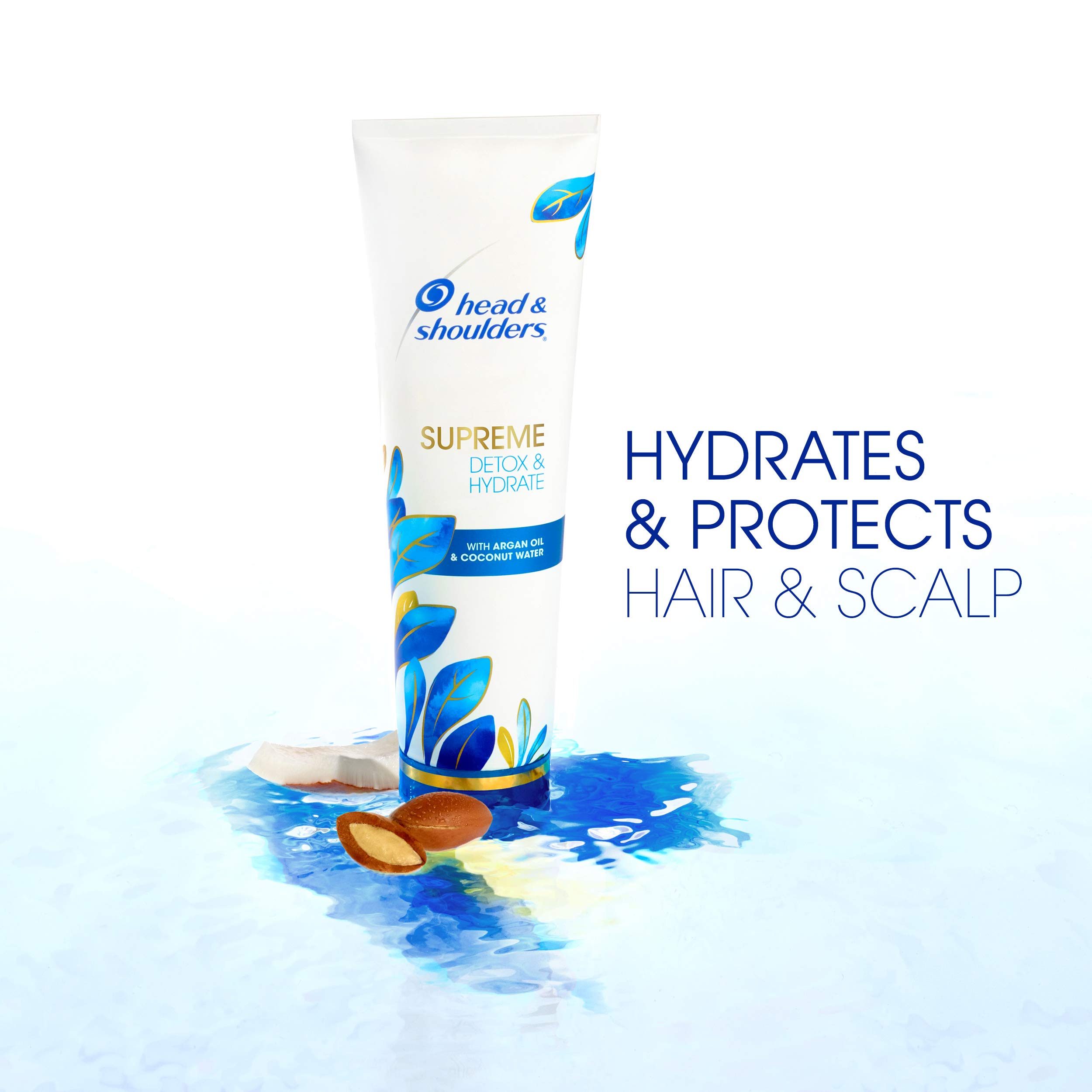 Head & Shoulders Supreme Detox & Hydrate Shampoo with Coconut Oil for Dry Scalp & Damaged Hair - 9.4 Fl Oz - Deep Cleansing & Moisturizing for Healthy Hair - Perfect for Daily Use & Scalp Care
