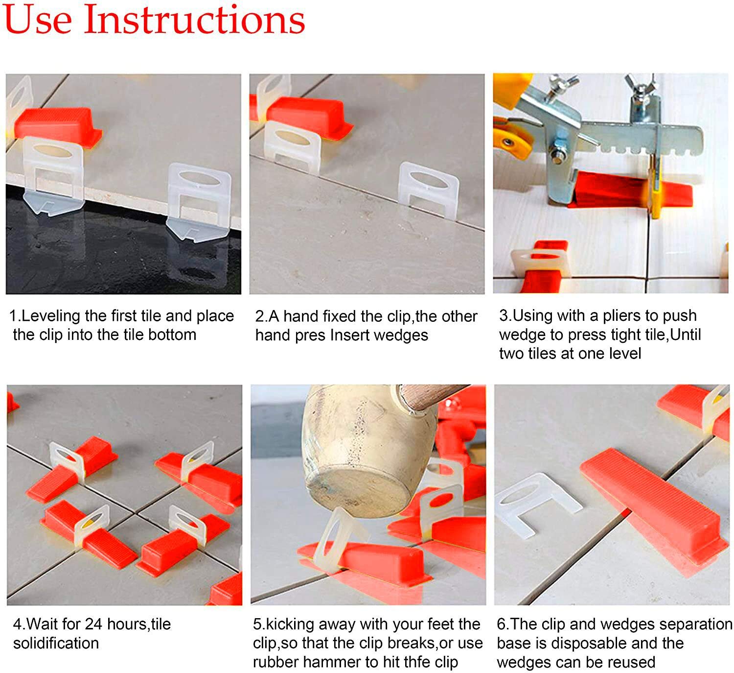 4000pcs Tile Leveling System Clips - 1/8