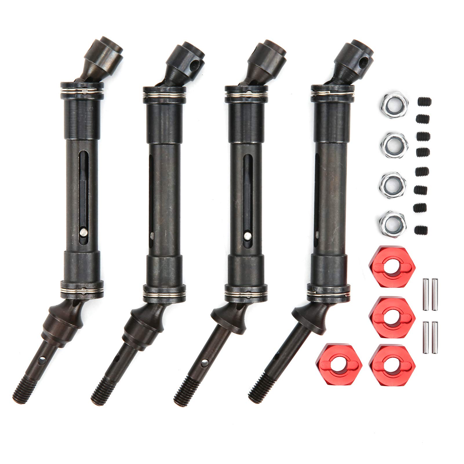 Vbestlife High-Precision Metal RC Drive Shaft - Front & Rear Anti-Corrosion Upgrade for RC Cars & Models (Red) | Perfect for Off-Road Racing & DIY RC Vehicle Maintenance
