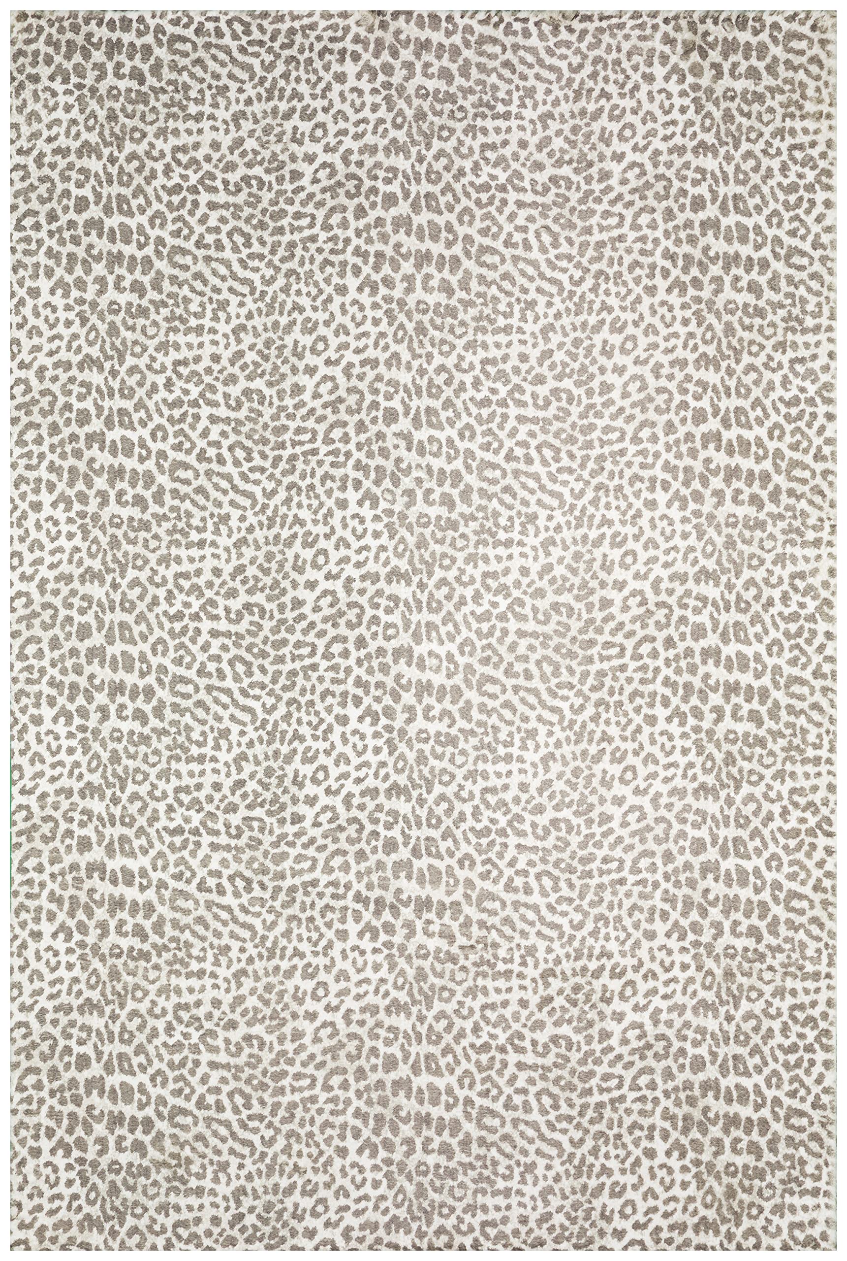 Dalyn Rugs Akina Leopard Print Faux Fur Area Rug 3'x5' - Soft Animal Print Rug for Living Room, Bedroom & Home Decor
