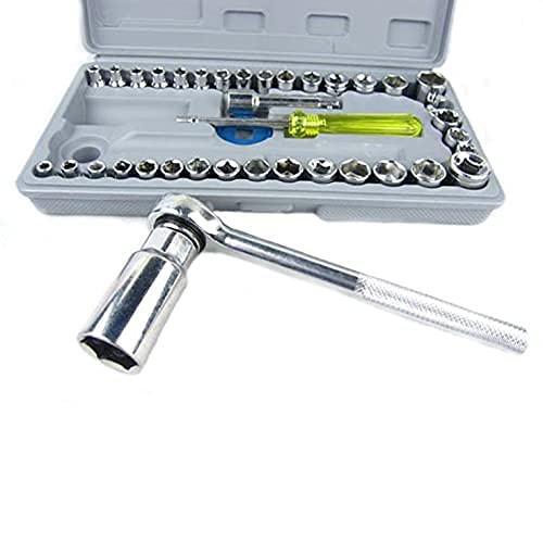 YOZONKY 40-in-1 Wrench Tool Kit with Screwdriver & Socket Set - Professional Automotive & Motorcycle Repair Tools for Car Maintenance, Home DIY Projects (Ideal for Mechanics, Handymen & Homeowners)