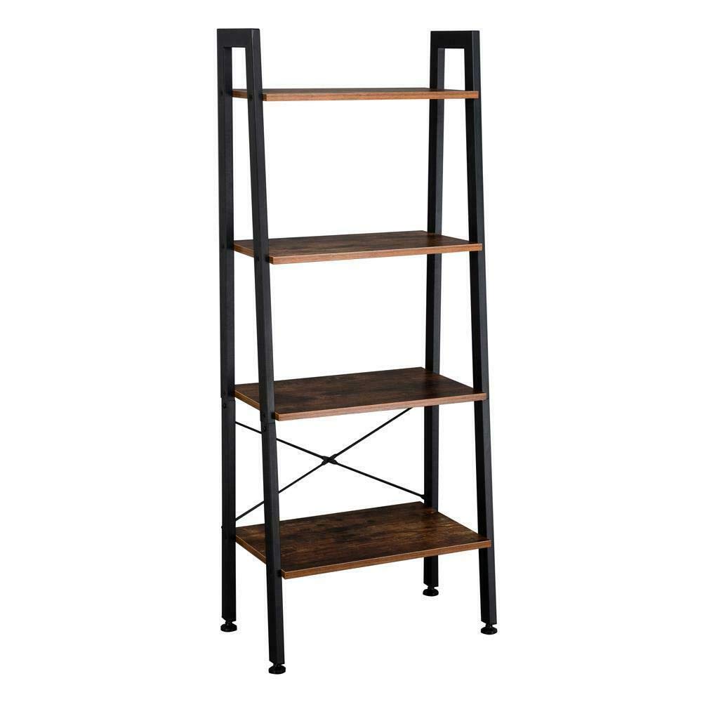 CompreDH 4-Tier Leaning Bookshelf - Space Saving Wall Mounted Bookcase for Bedroom, Bathroom & Living Room | Durable Multi-Layer Storage Shelf for Books, Decor & Blankets | Perfect Small Space Organizer for Home & Office