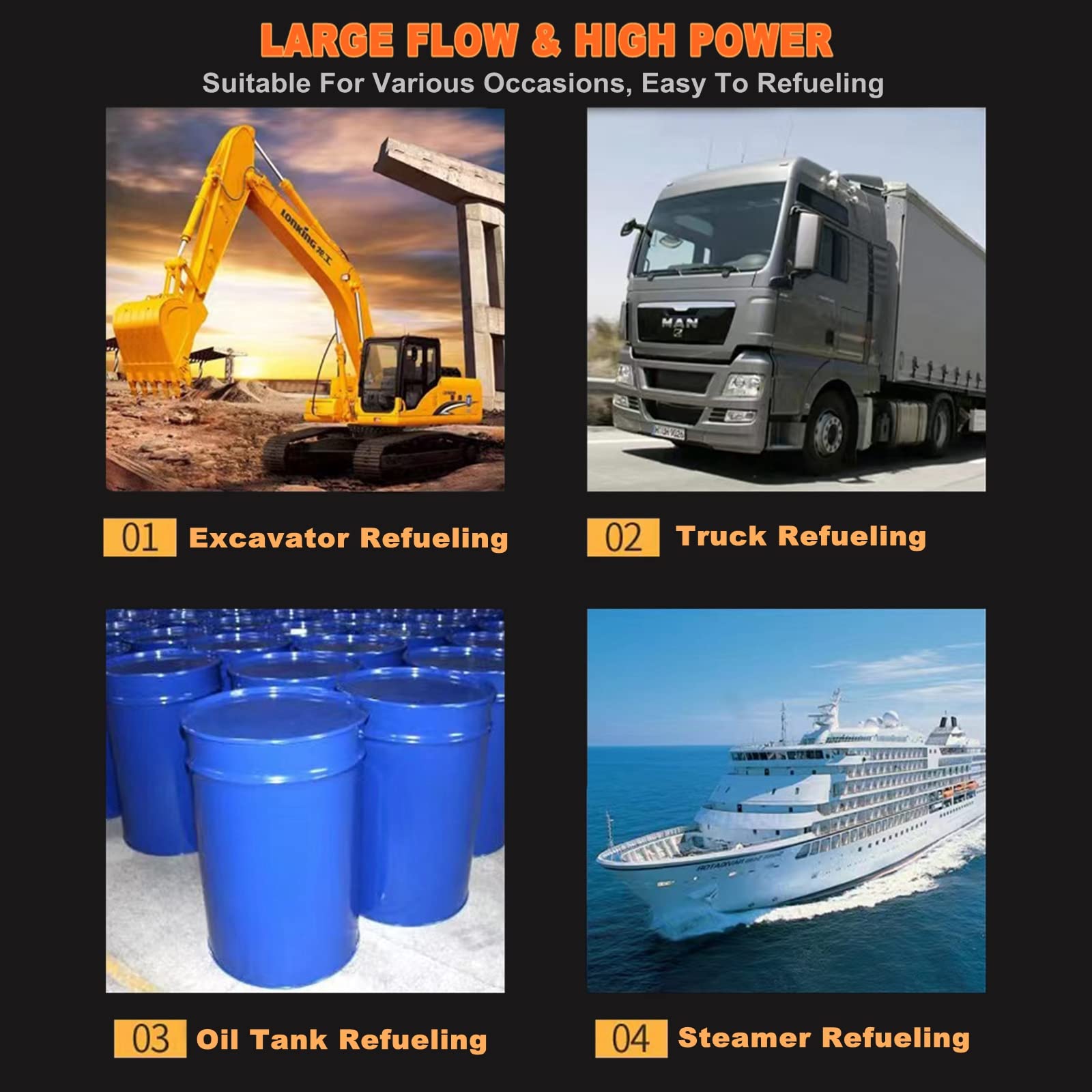 110V AC Electric Transfer Pump - 16GPM 550W Self Priming Oil Fuel Pump for Diesel, Kerosene & Biodiesel - Ideal for Home Heating, Farm Equipment & Industrial Fluid Transfer