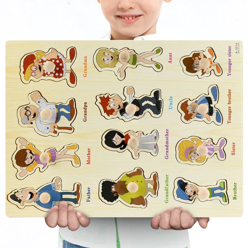 Montessori Wooden Puzzles for Toddlers - Educational Baby Learning Toys for Early Childhood Development - Perfect for Home, Classroom & Daycare Activities