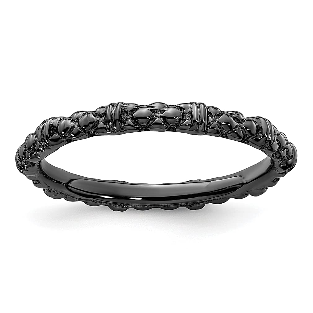 925 Sterling Silver Black Stackable Ring for Women - Perfect Gift for Her & Everyday Wear