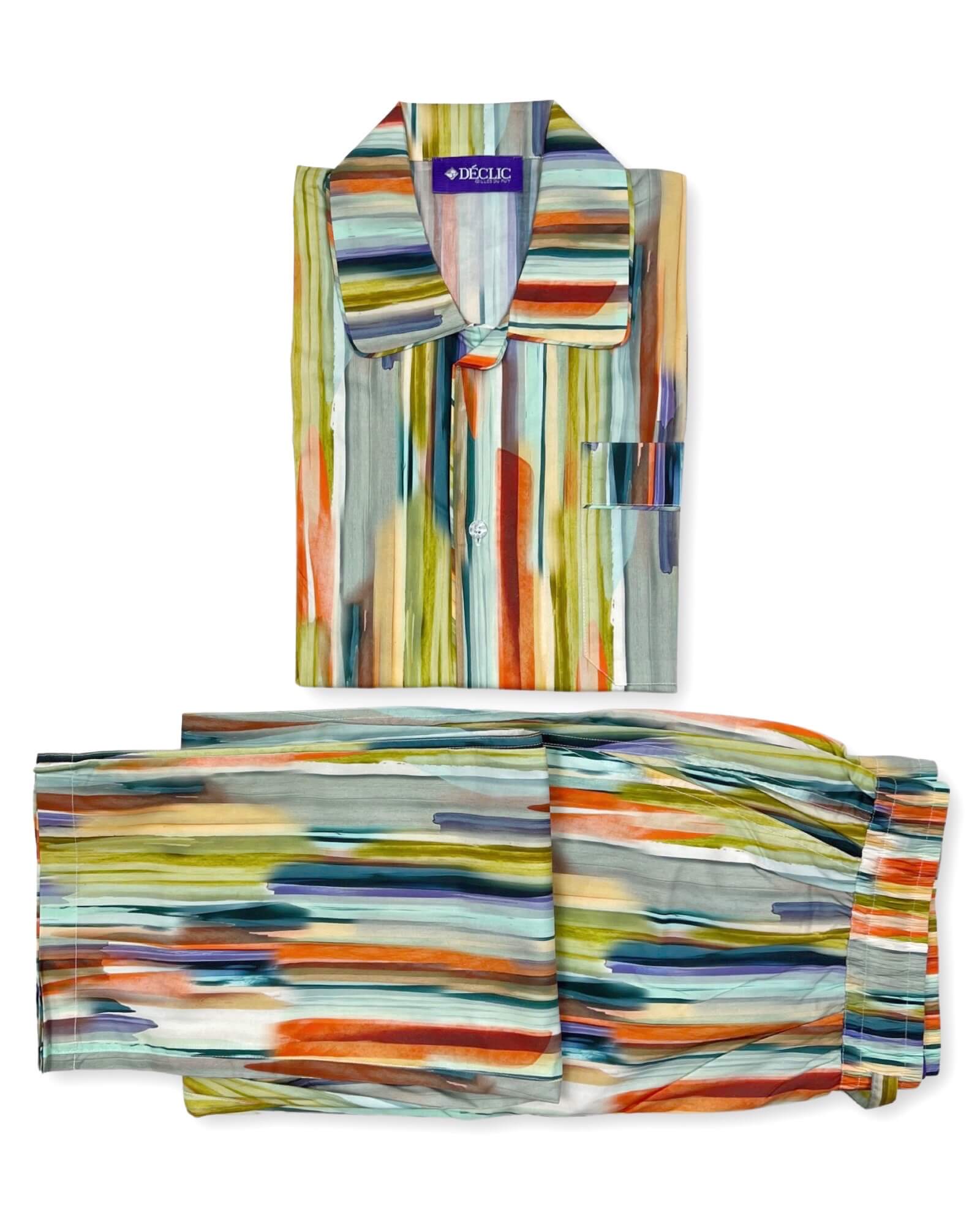 DÉCLIC Smudge Print Pajamas for Women - Soft & Comfortable Sleepwear for Nighttime Relaxation and Lounging