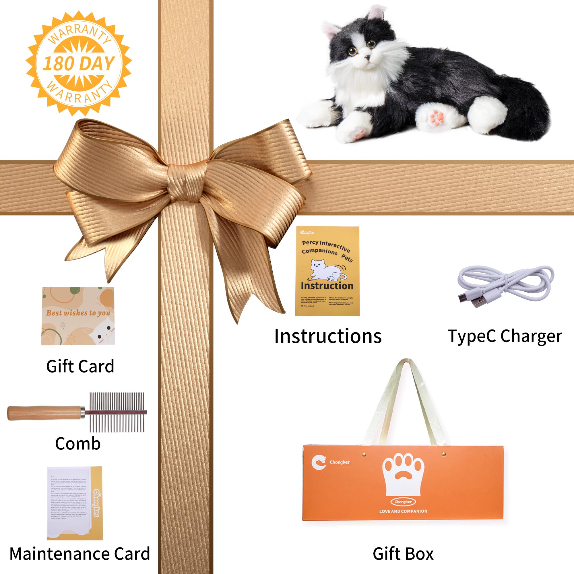 Interactive Companion Robot Cat - Realistic Voice Response, Heartbeat & Purring, Handmade Stuffed Plush Toy | Perfect Gift for Seniors, Elderly & Parents | Black Cat PERCY1.0 | Comfort Pet for Loneliness, Dementia Care & Stress Relief